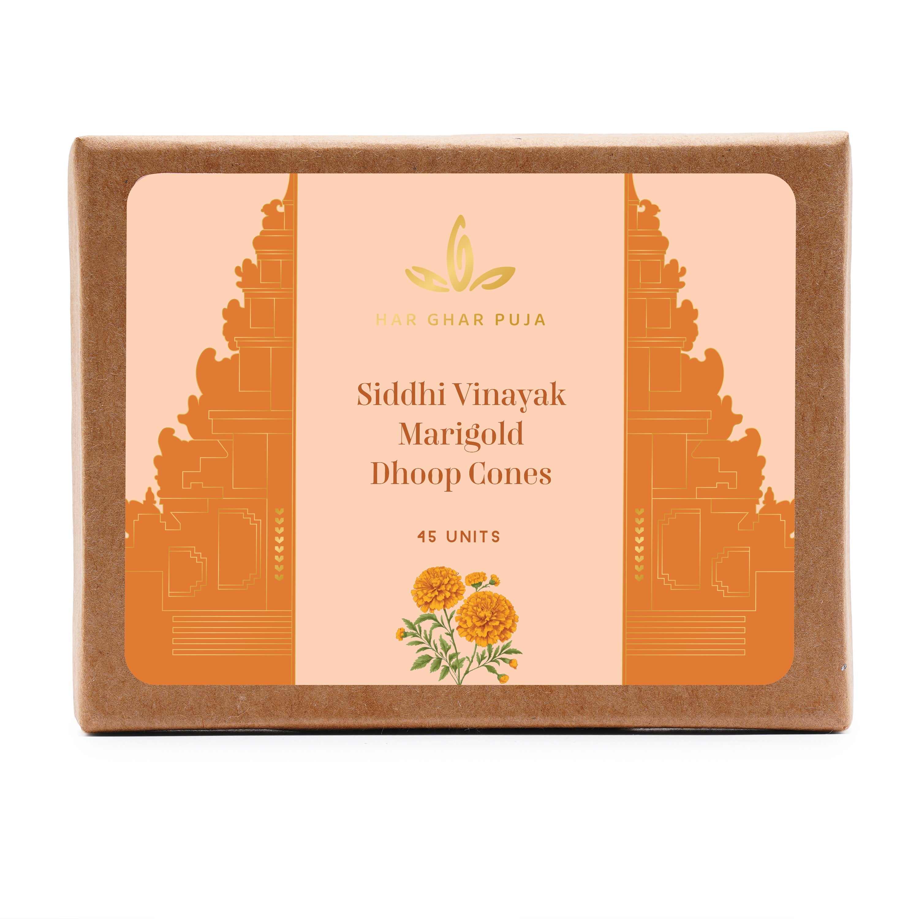 Har Ghar Puja Siddhi Vinayak Marigold Dhoop Cones
