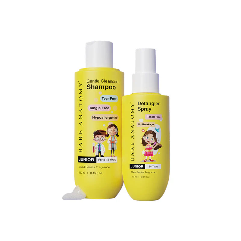Bare Anatomy Gentle Detangling Kit for 3+ years kids (Shampoo & Spray)