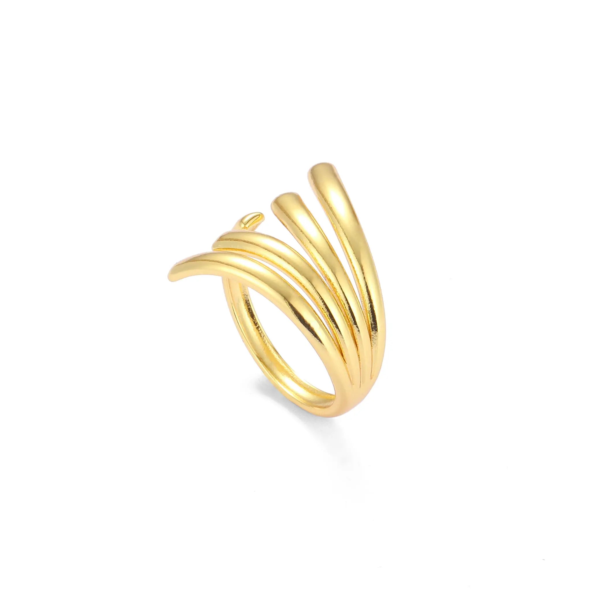 Salty Golden Cascade Statement Ring