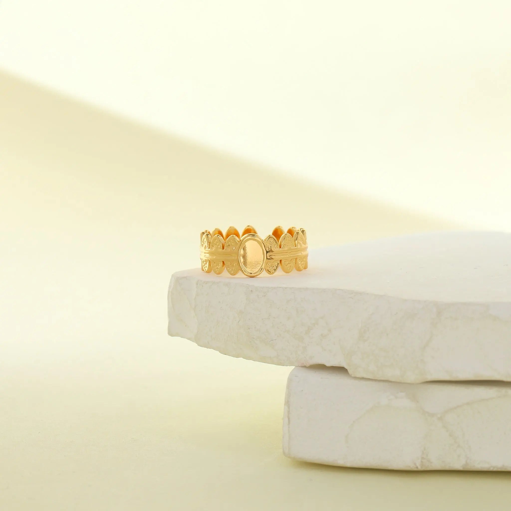 Salty Golden Coin Charm Ring