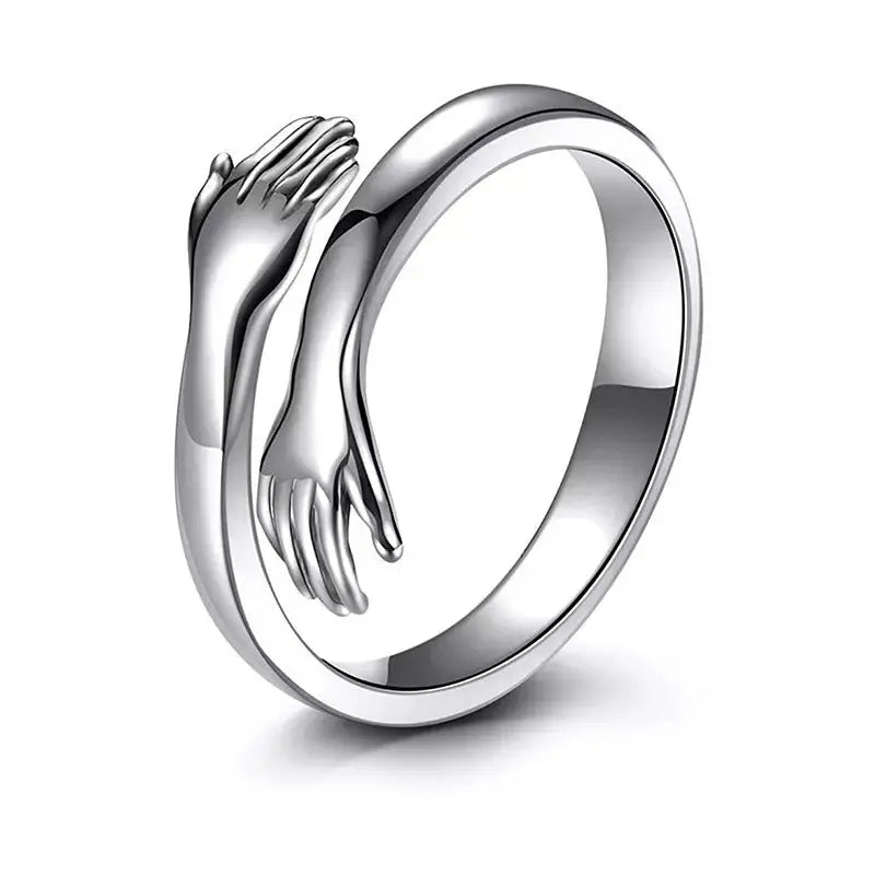 Salty Silver Hug Promise Ring - Adjustable - Anti Tarnish