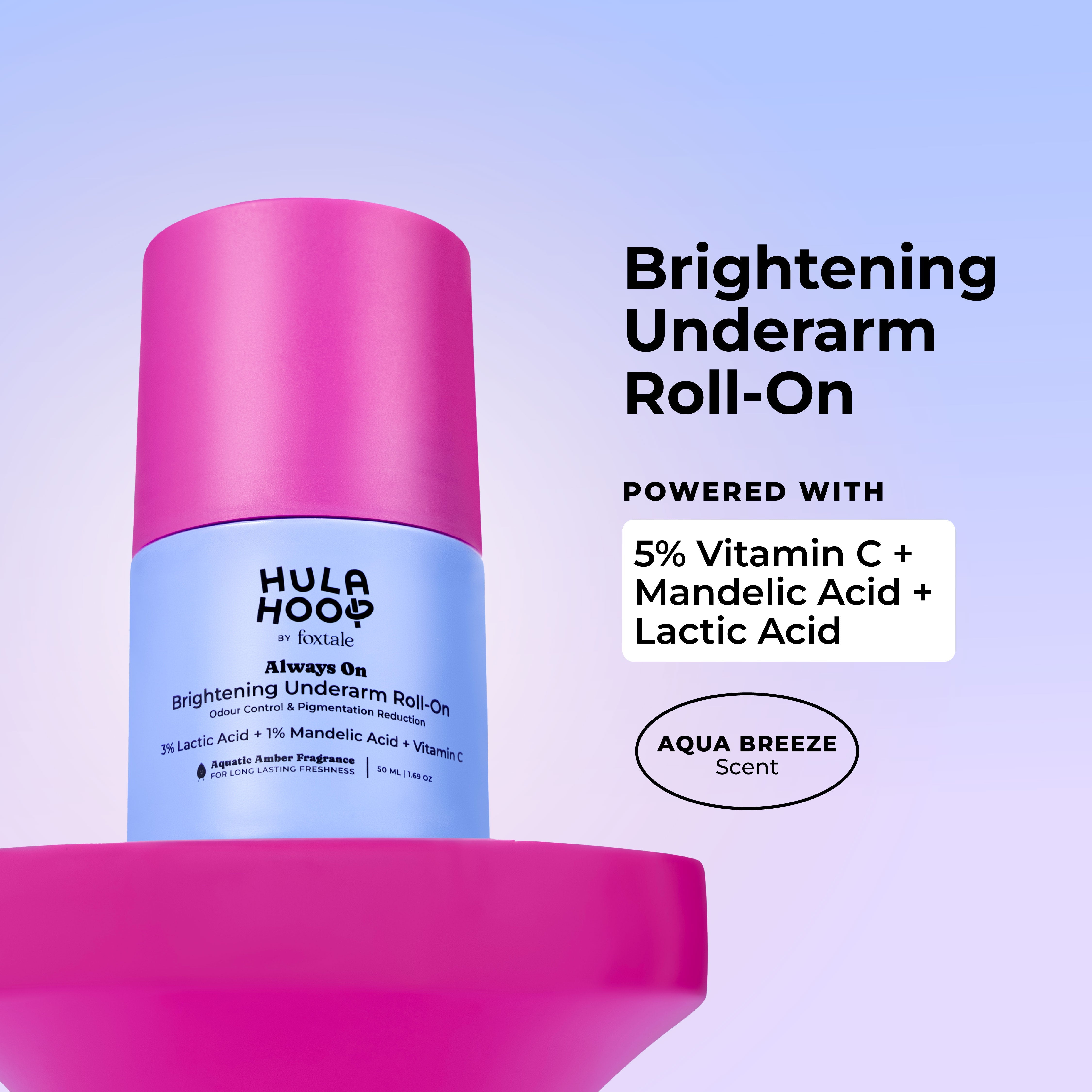 Foxtale Hula Hoop Brightening Underarm Roll-On - Aqua