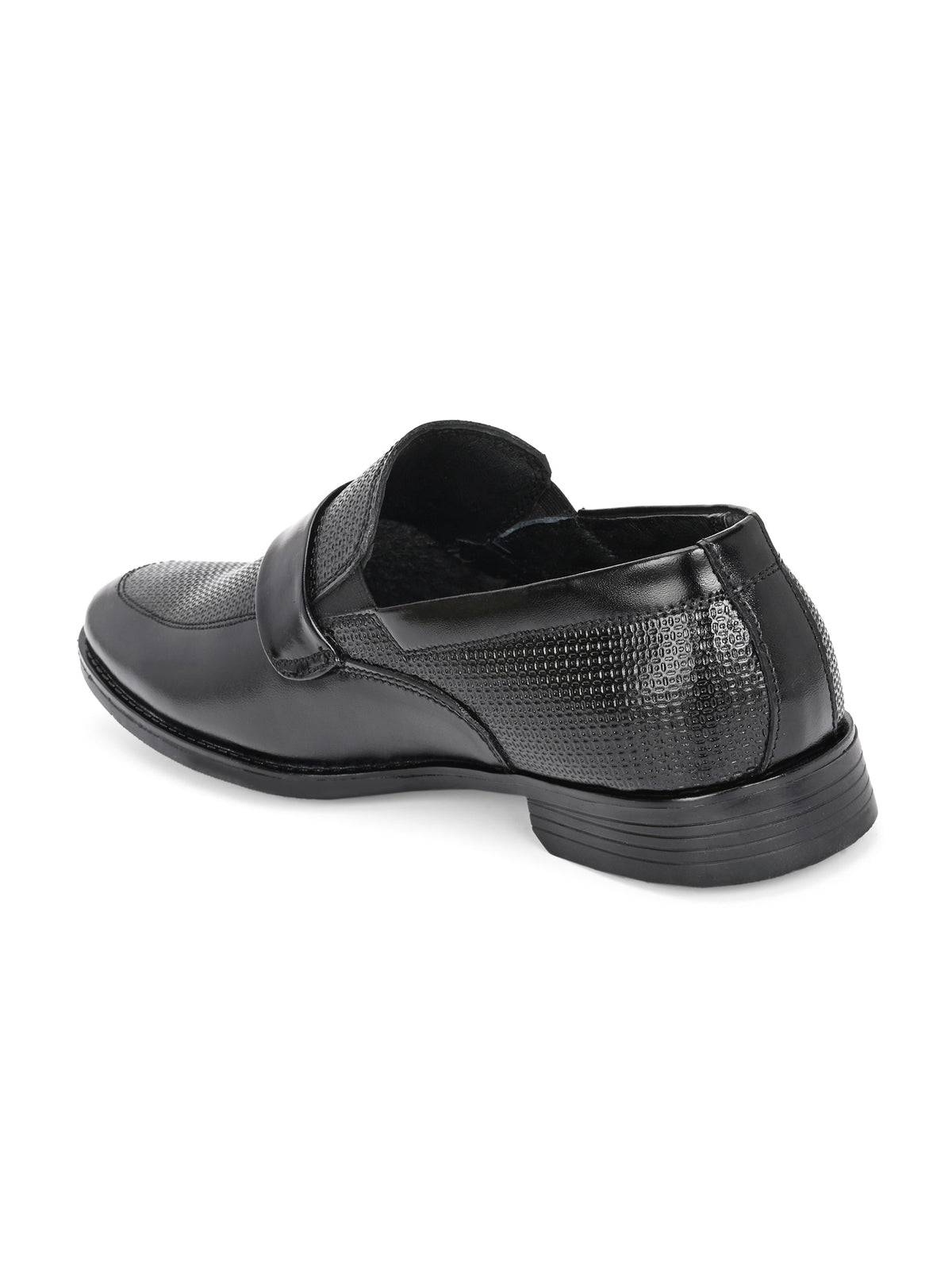 Hirolas Men's Executive Genuine Leather Moccasin Slip on Formal Shoes - Black