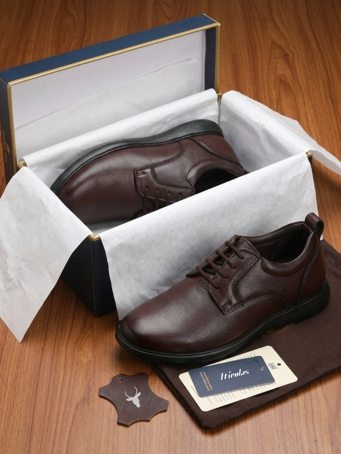 Hirolas Men's FeatherWalk Lace-up Light weight Derby Formal Shoe