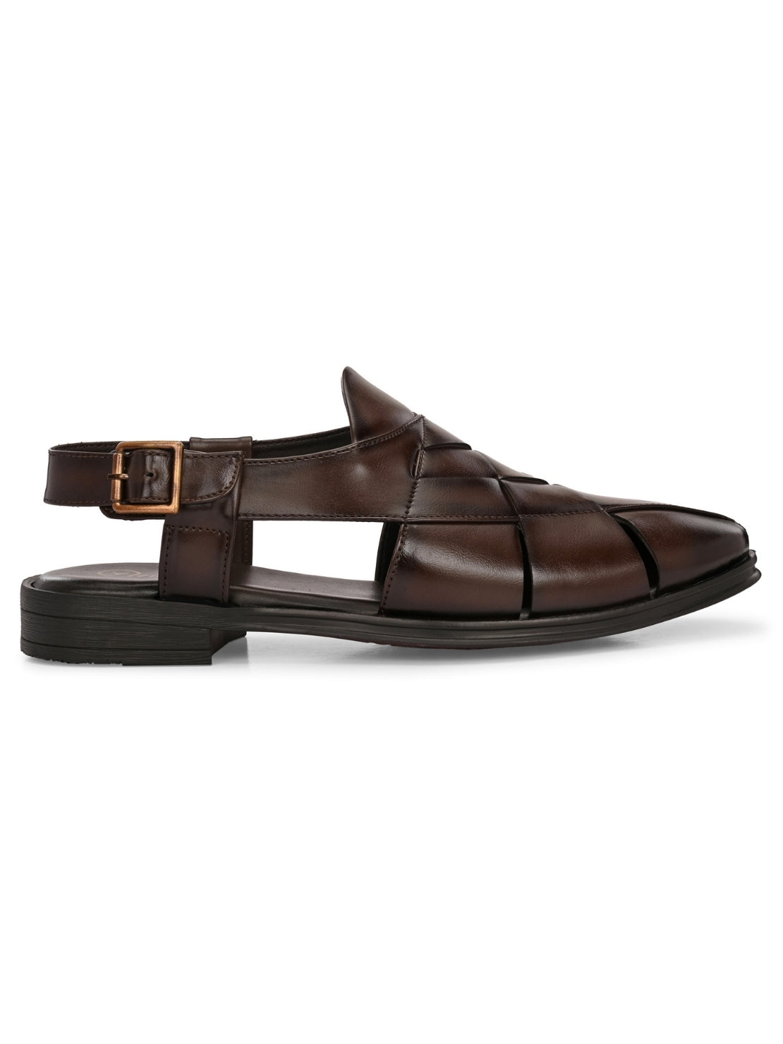 Hirolas Men's Peshawari Shoe Style Vegan Leather Roman Ethnic Sandal