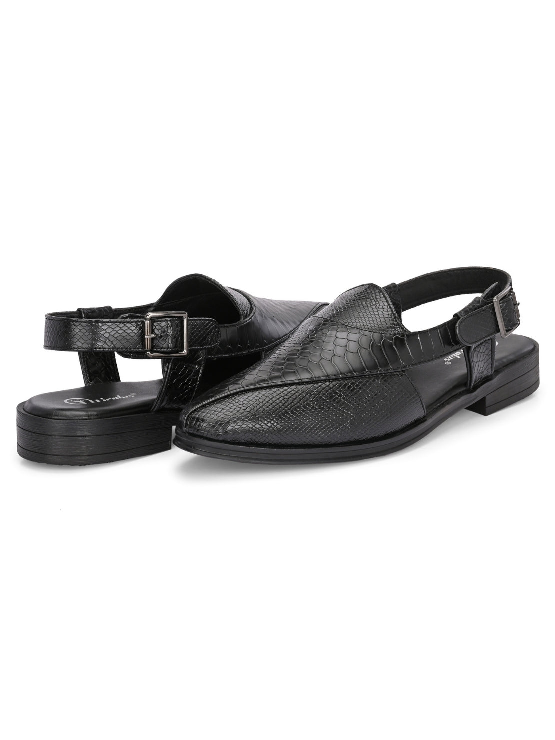 Hirolas Men's Peshawari Shoe Style Vegan Leather Roman Ethnic Sandal