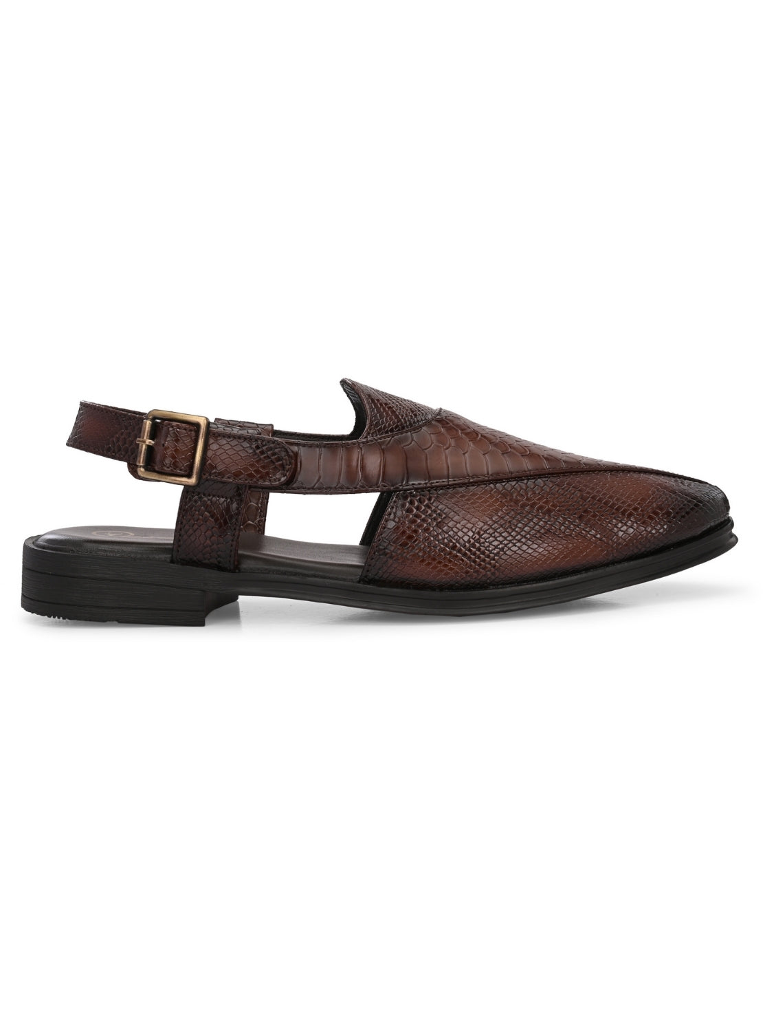 Hirolas Men's Peshawari Shoe Style Vegan Leather Roman Ethnic Sandal