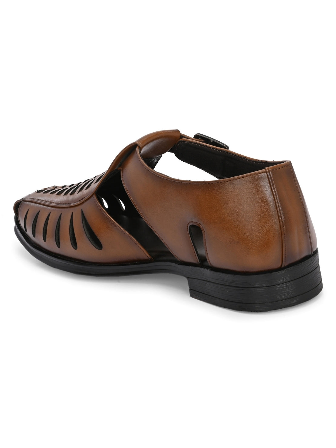 Hirolas Men's Peshawari Shoe Style Vegan Leather Roman Ethnic Sandal