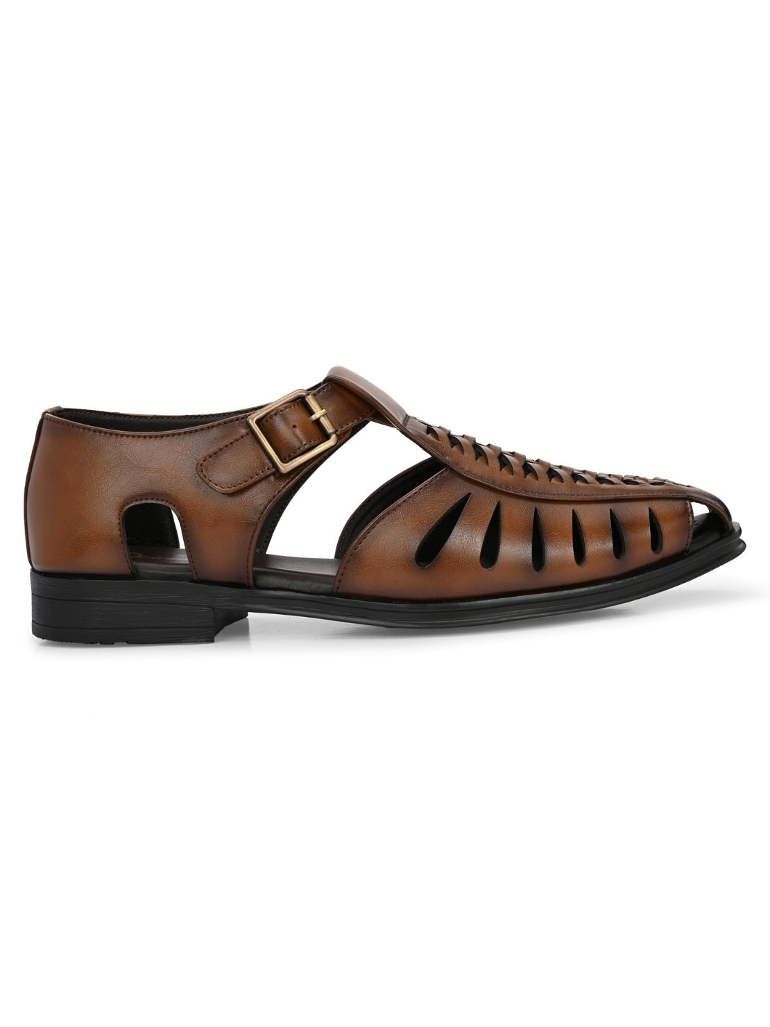 Hirolas Men's Peshawari Shoe Style Vegan Leather Roman Ethnic Sandal