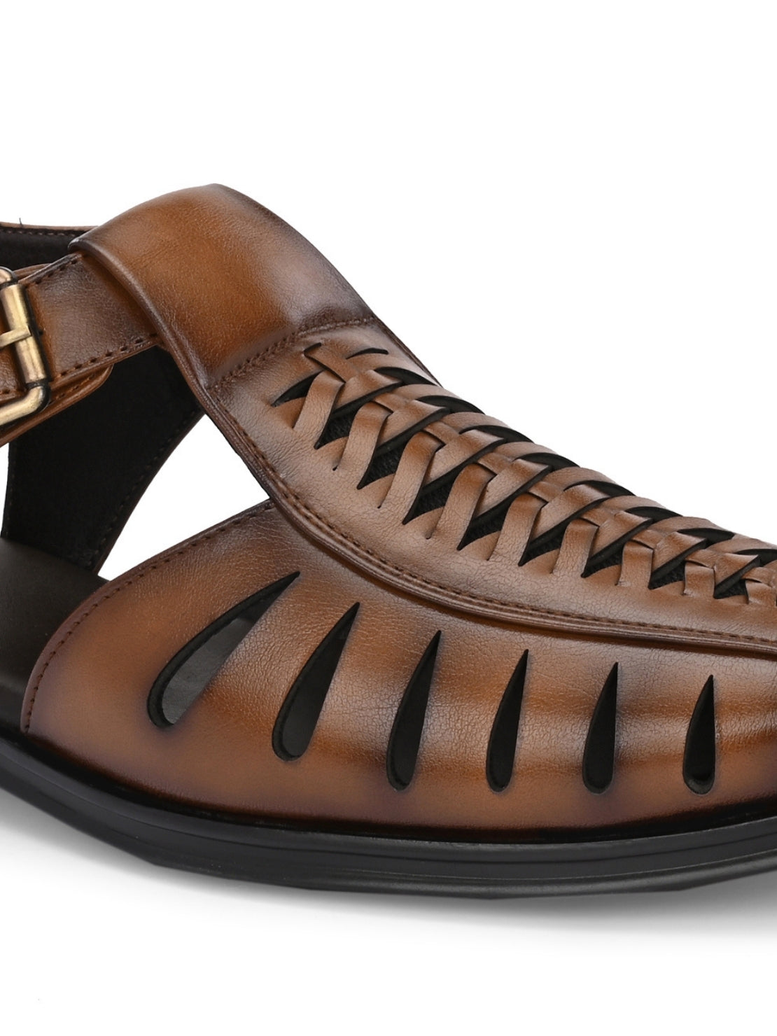 Hirolas Men's Peshawari Shoe Style Vegan Leather Roman Ethnic Sandal