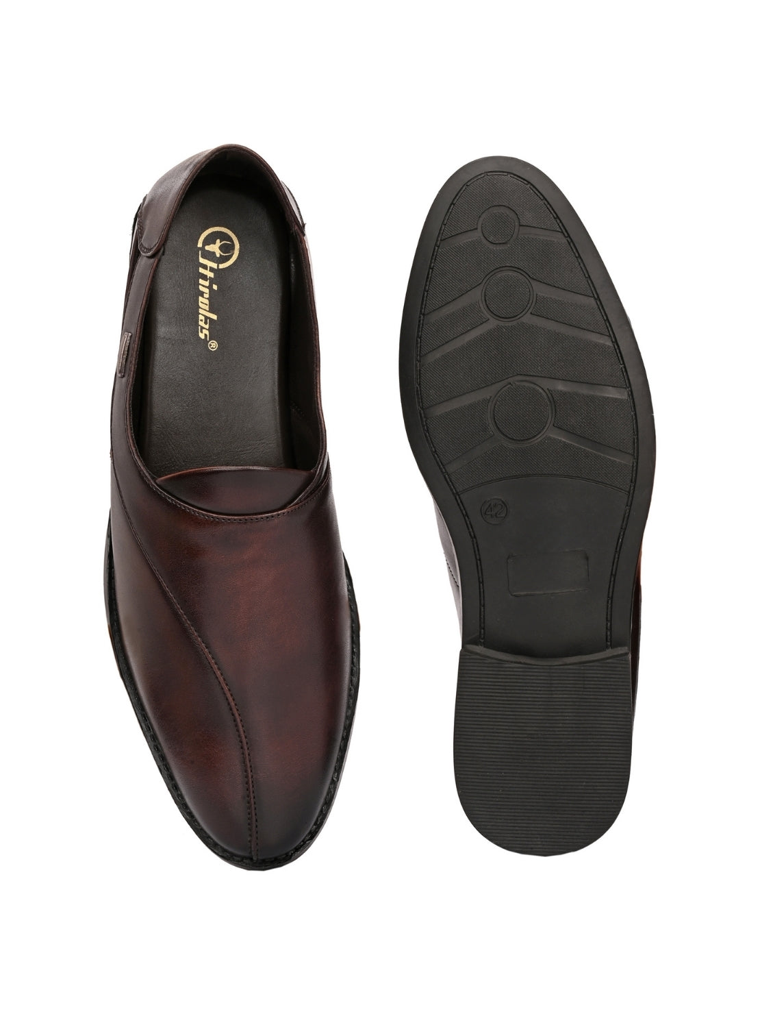 Hirolas Men's Peshawari Shoe Style Vegan Leather Roman Ethnic Sandal