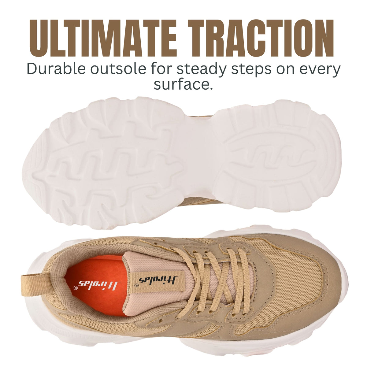 Hirolas Chunky Mesh & Synthetic Sports Shoes for women