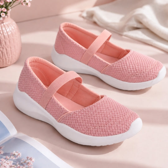 Hirolas Women Walking Sports Shoes Without Laces Ballerina Flats