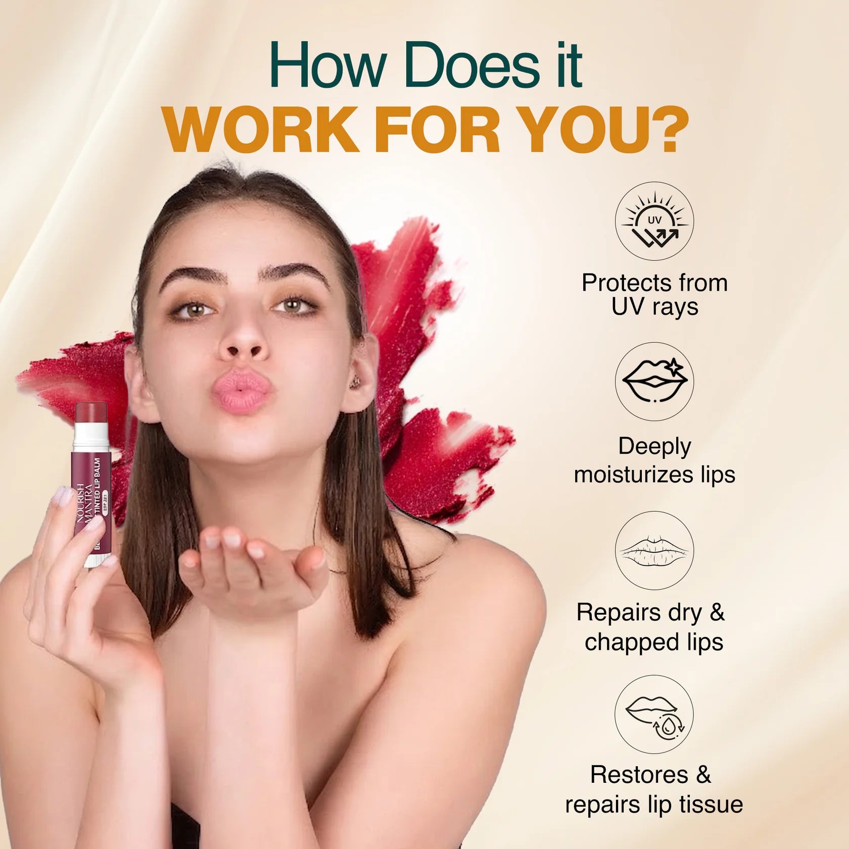 Nourish Mantra Beetroot Tinted Lip Balm with SPF 20