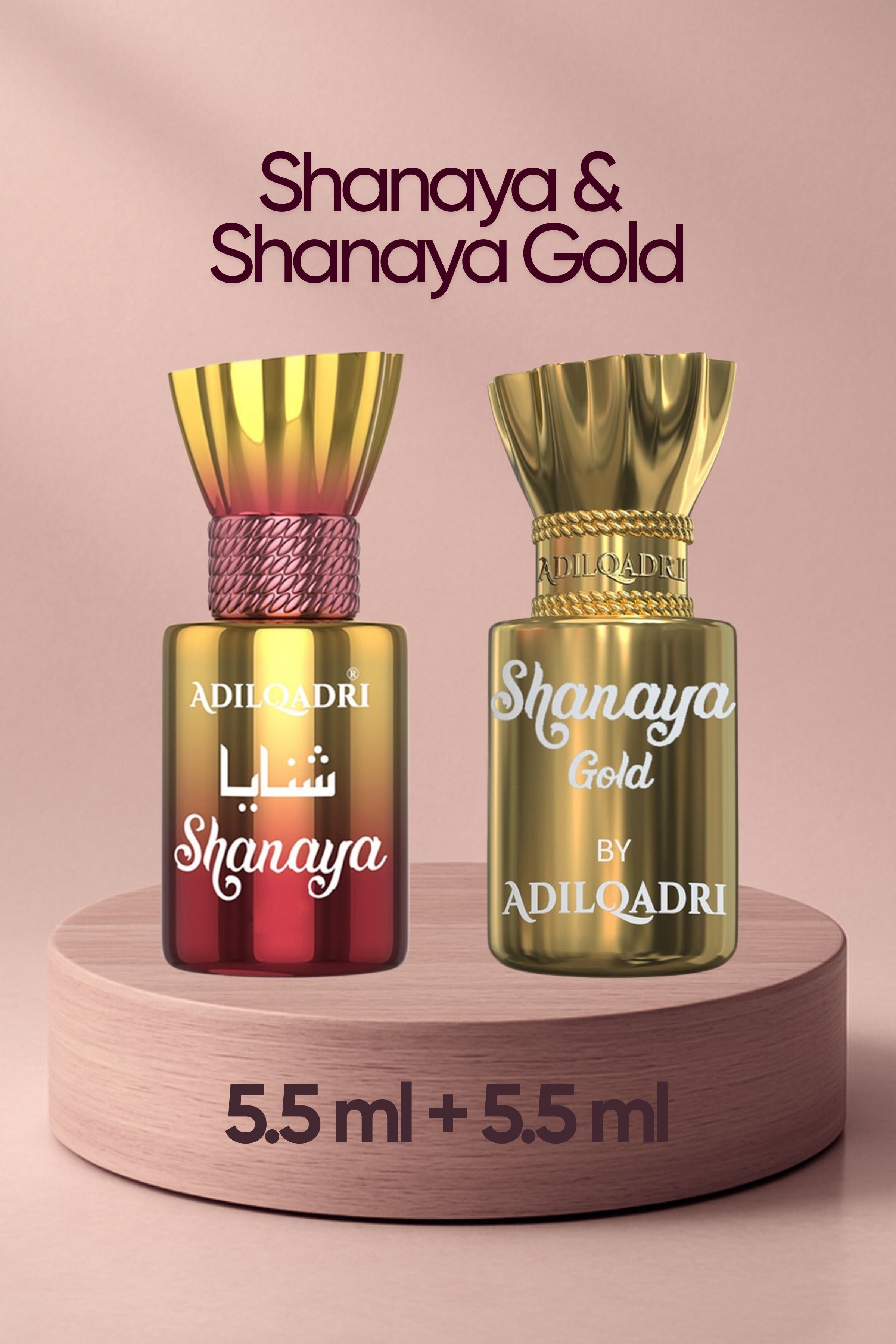 AdilQadri Shanaya and Shanaya Gold Luxury Gourmand Attar Perfume - 5.5ml + 5.5ml