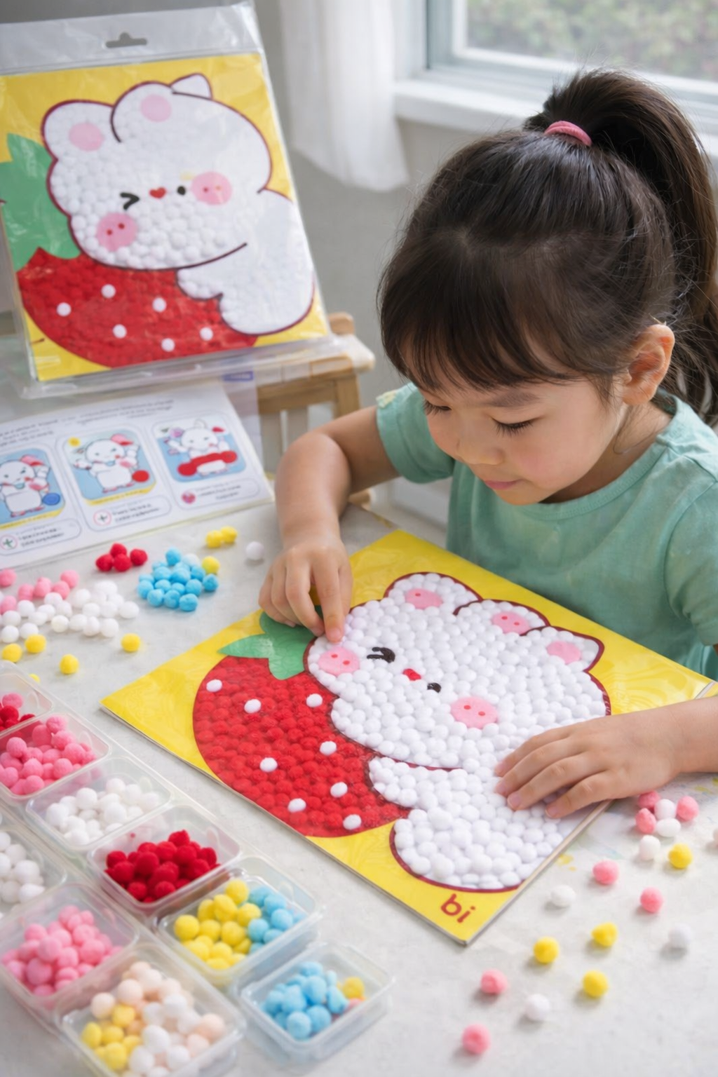 Dimorra Pom Pom Art Kit - Strawberry Baby