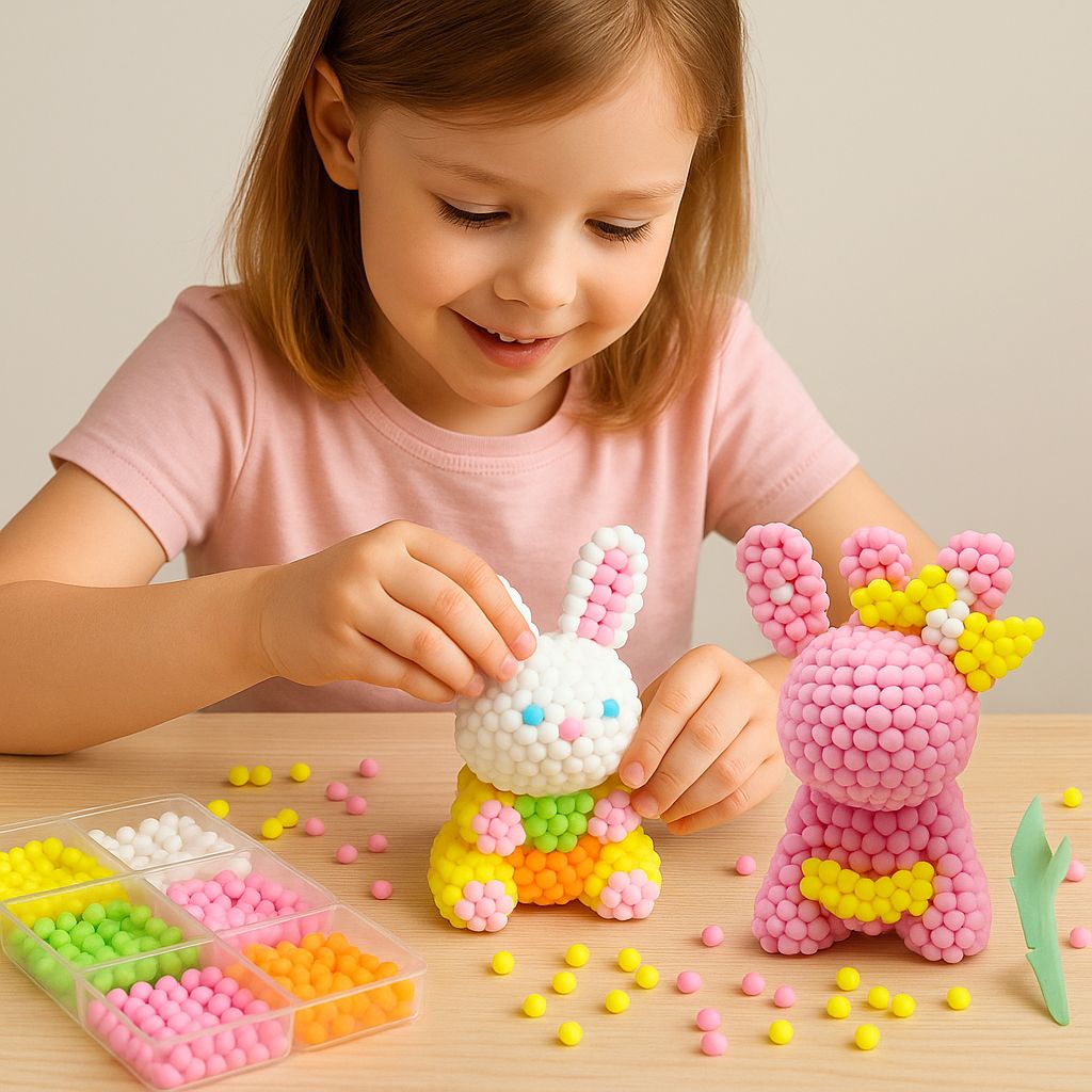 Dimorra Fur Ball Bunny Kids' Creative DIY - White Bunny Material Package