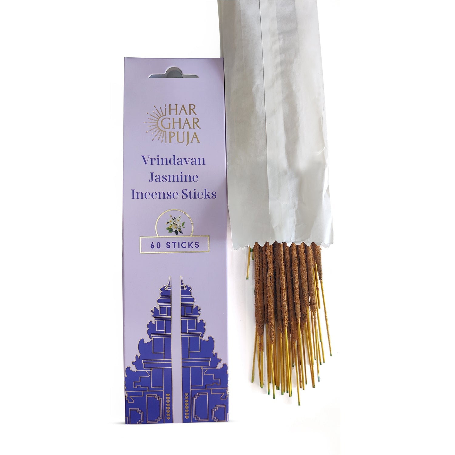 Har Ghar Puja Vrindavan Jasmine Incense Stick (Set of 4)