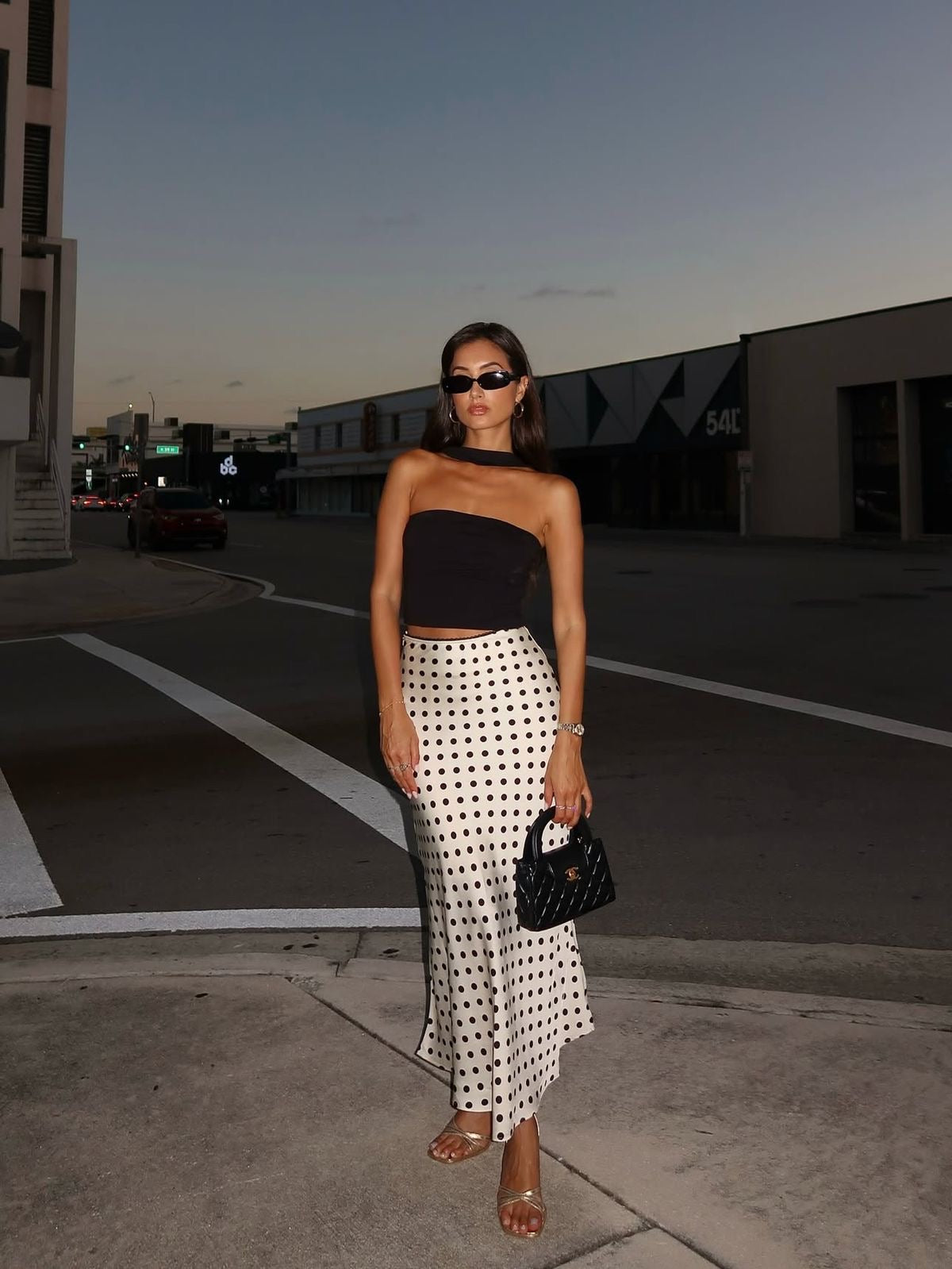 Studio OJS Polka Dot Skirt - Off White