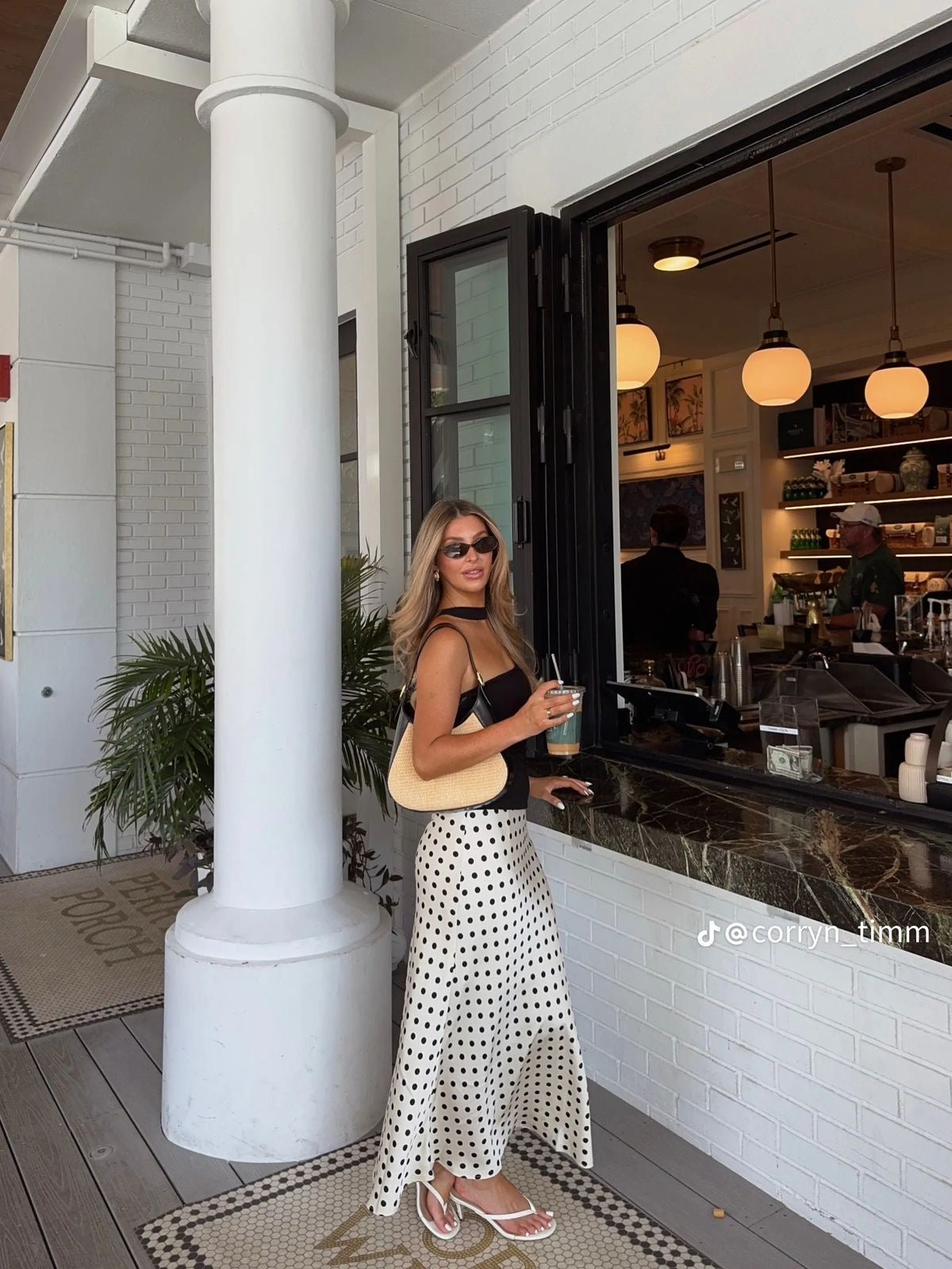 Studio OJS Polka Dot Skirt - Off White