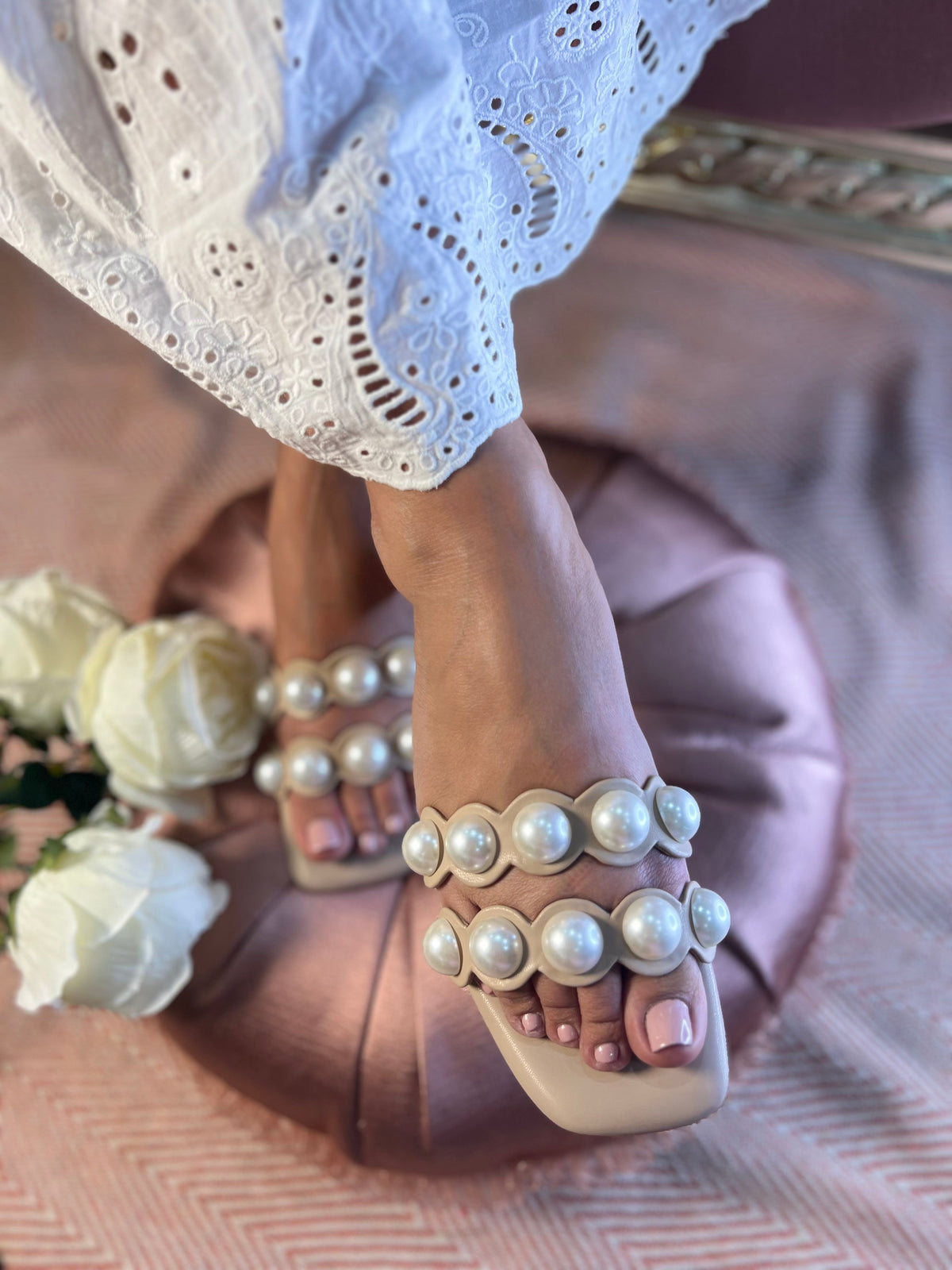 Sandal Stories Pearl Elegance Statement Sandals
