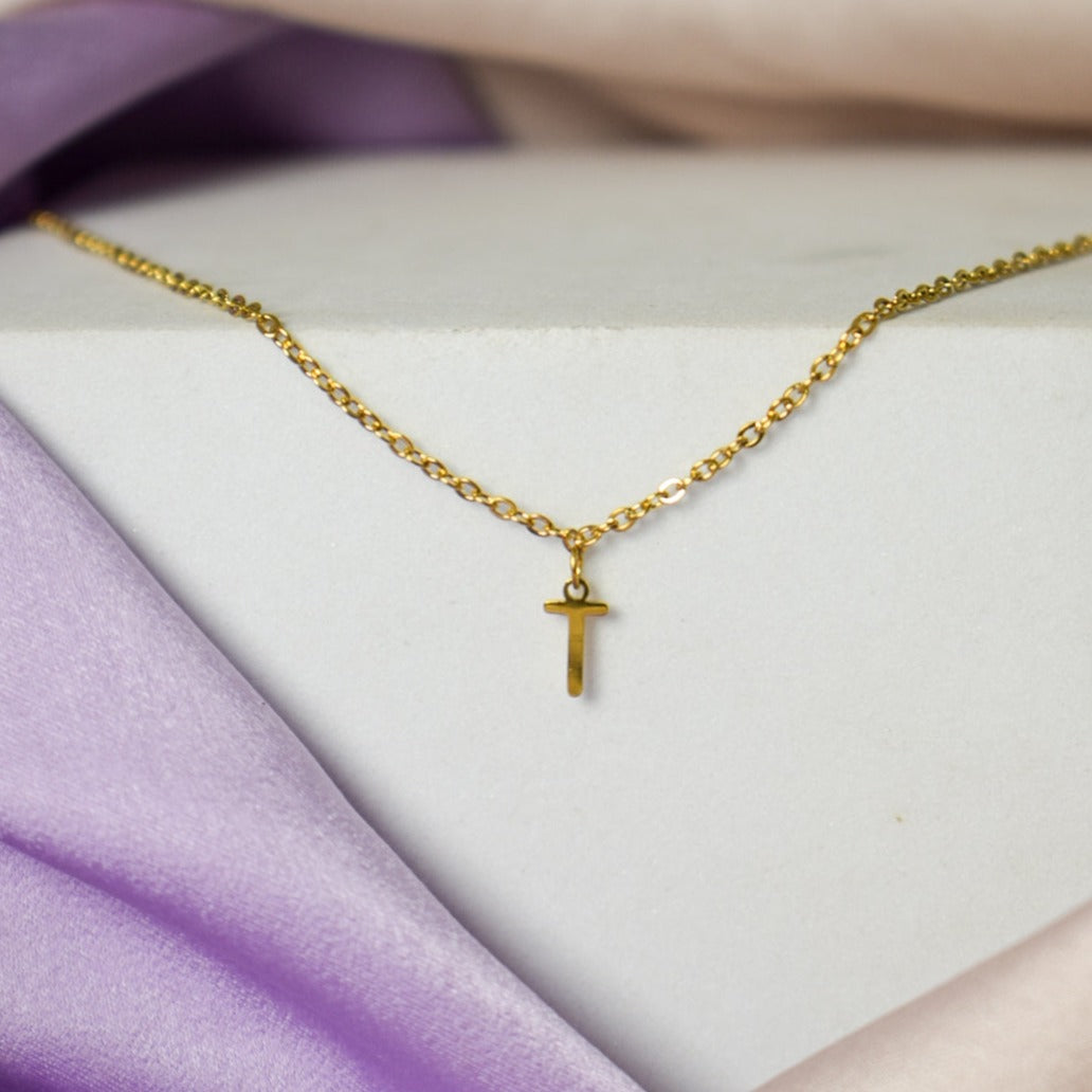 Salty 18K Gold Plated Personalized Initial Necklace