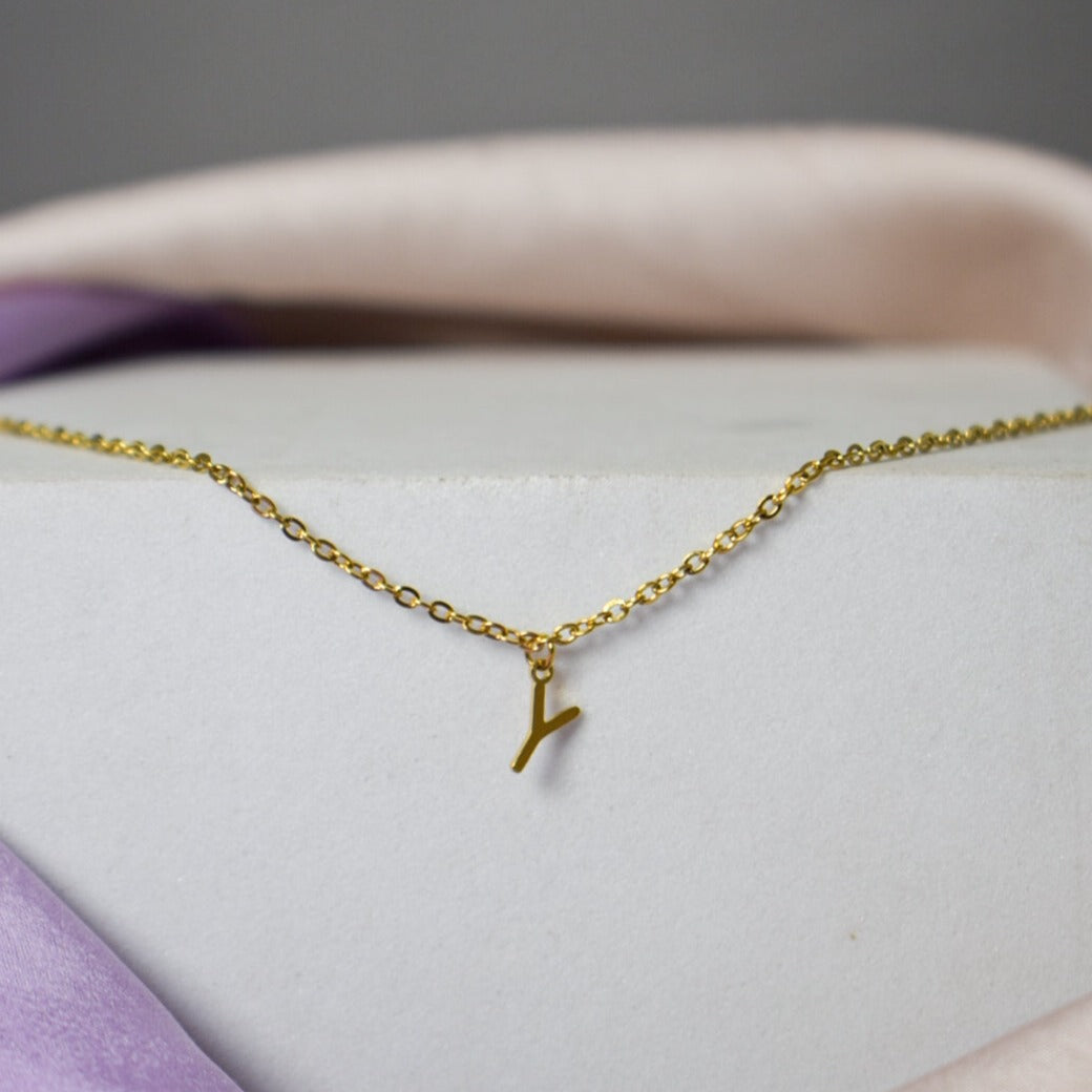 Salty 18K Gold Plated Personalized Initial Necklace