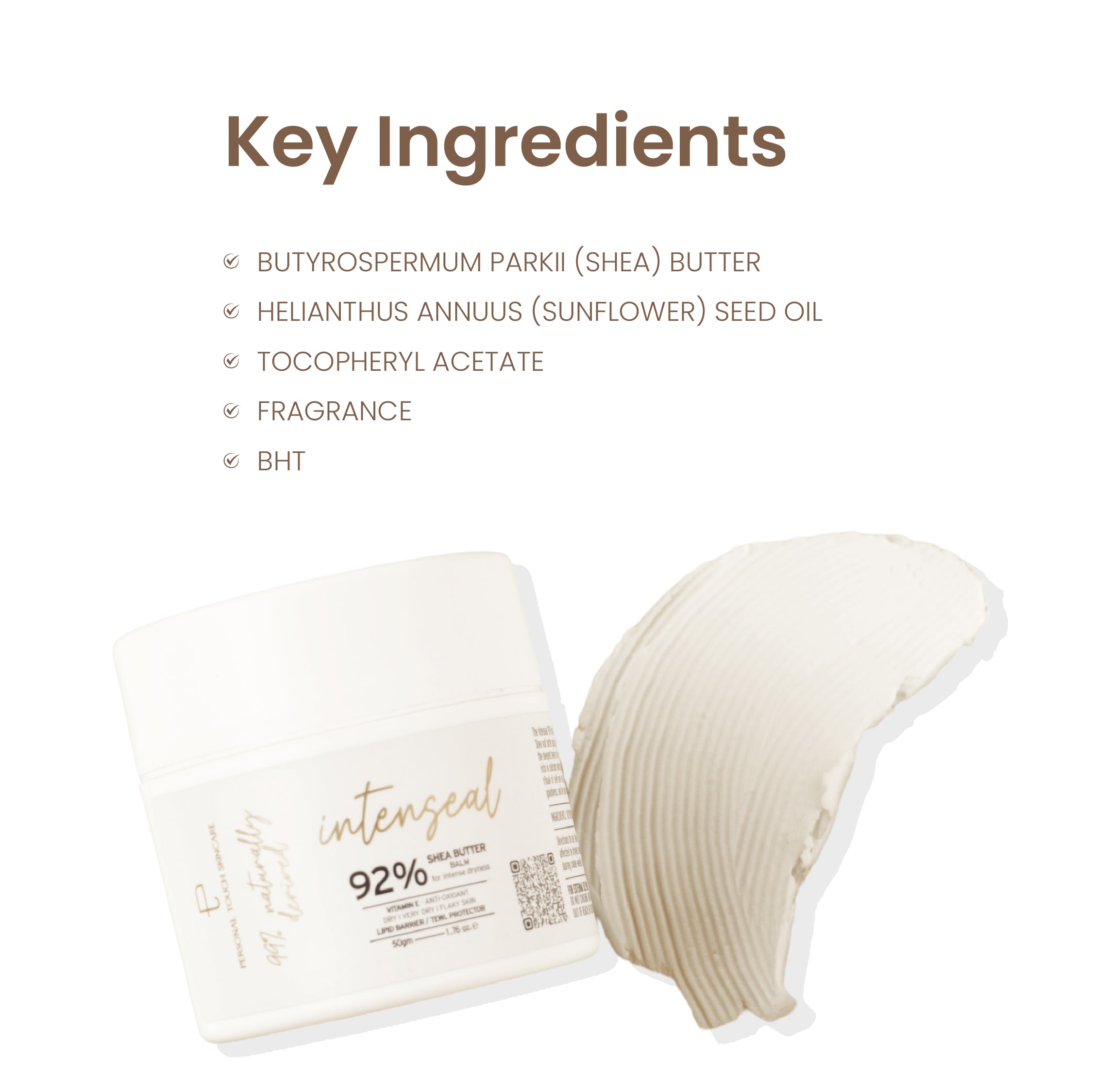 Personal Touch Intenseal Shea Butter Face and Body Balm 50ml - Pack of 1