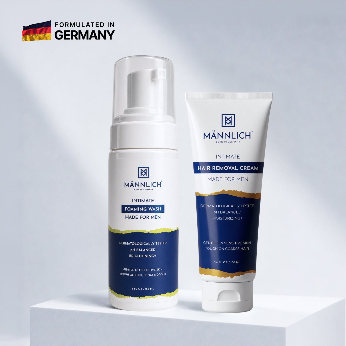 Mannlich Intimate Hair Removal Cream & Intimate Foaming Wash