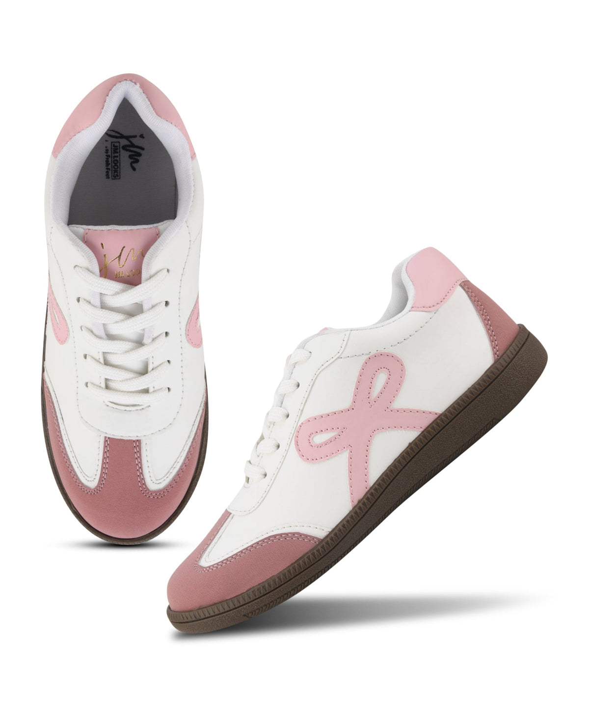JM Looks Women's Sneakers Lace-Up Casual Sneakers for Girls, Bow Ribbon Design