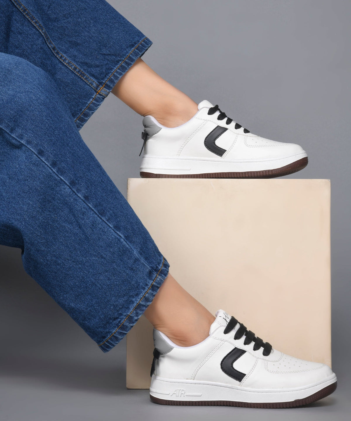 JM Looks Women's Low Top Lace-Up Bow Casual Sneakers with Perforated Detailing