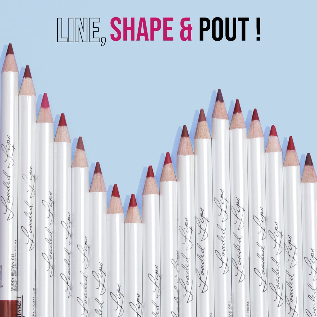 Glam21 Loaded Lips Matte Lip Liner 12 Pieces Box