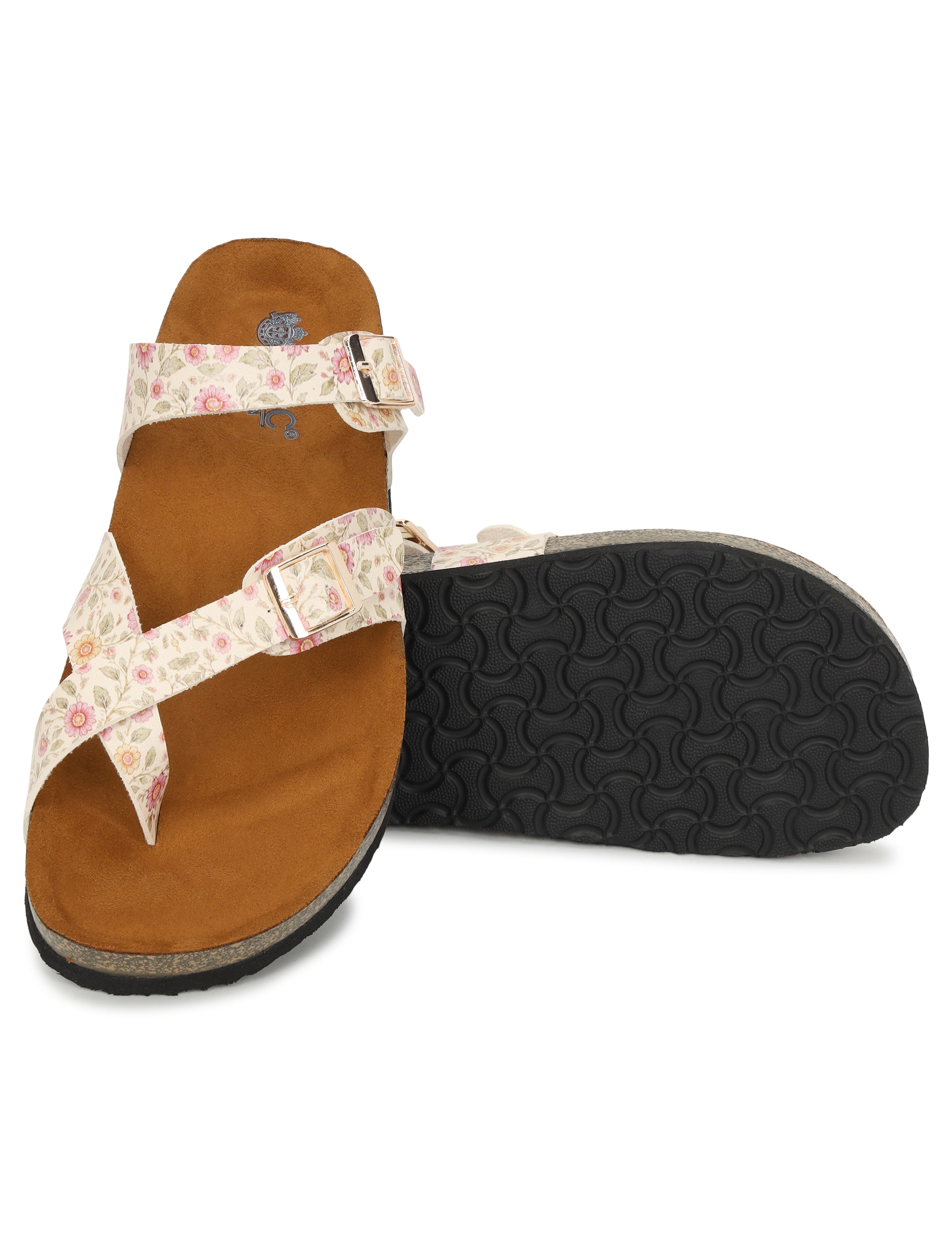 LYDC London - Women's Sanganeri Print Fashion Sandals - Soho - Beige