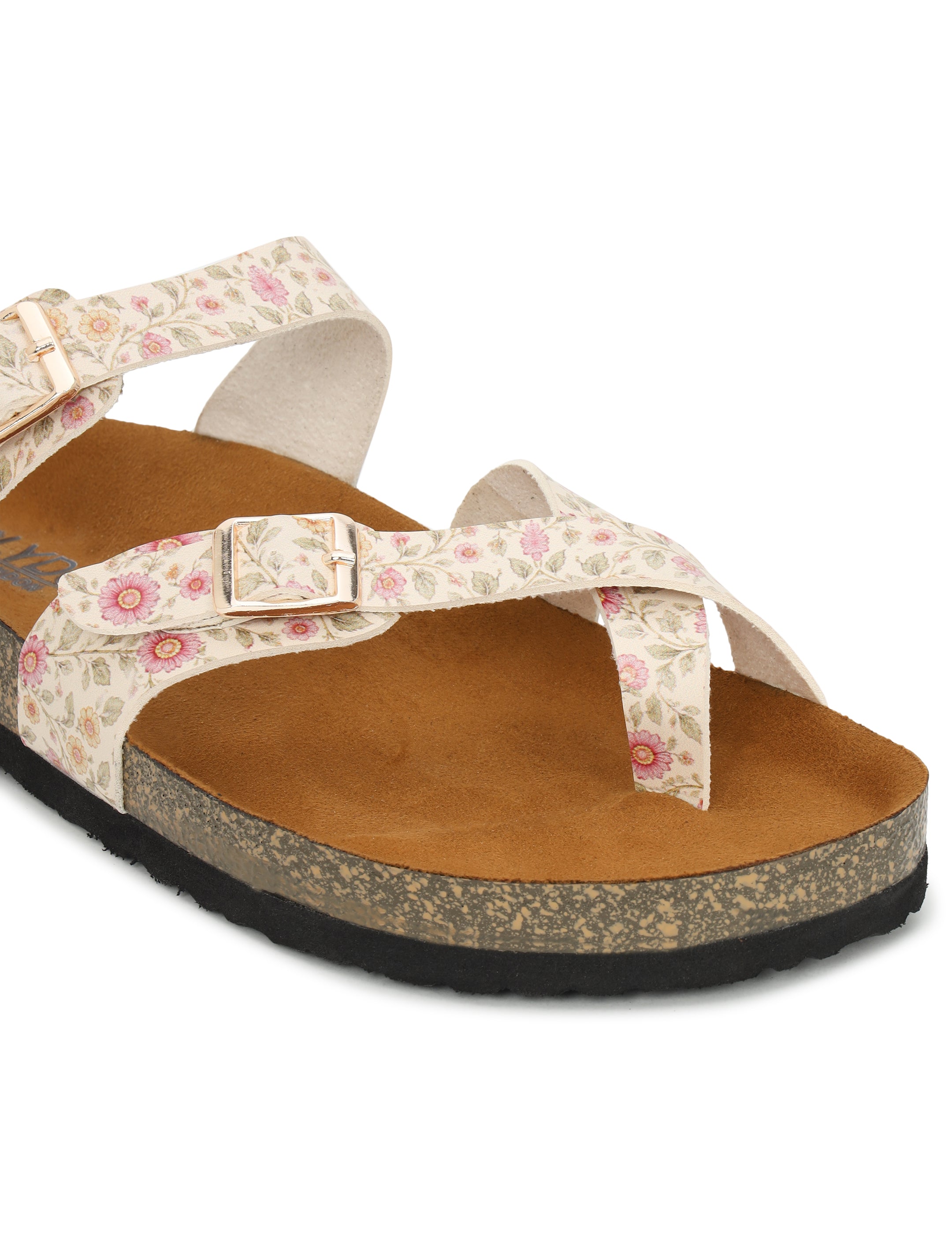 LYDC London - Women's Sanganeri Print Fashion Sandals - Soho - Beige