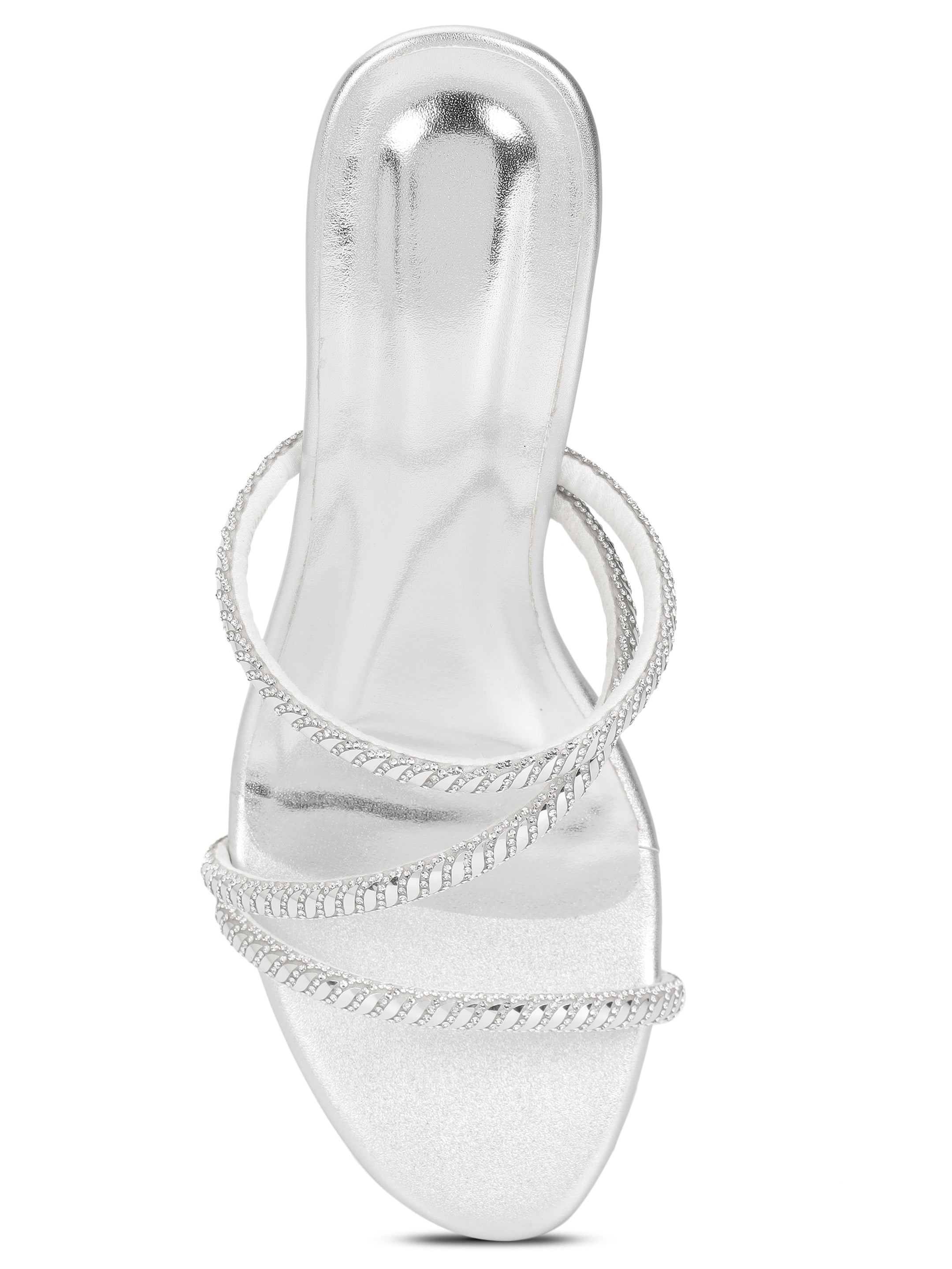 LYDC London - Silver Kitten Heels Sandals for women - Silver