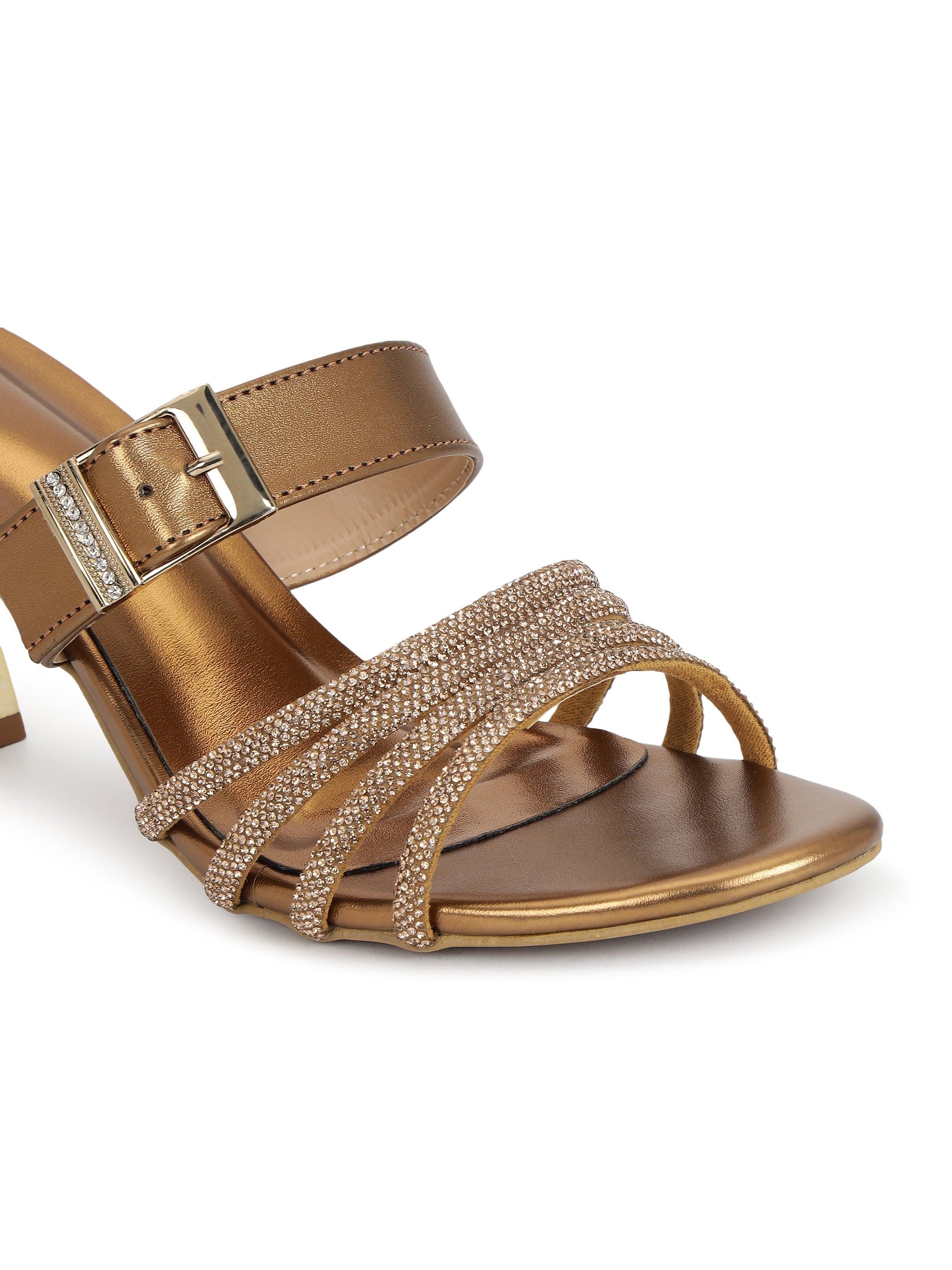 LYDC London - Antique Kitten Heels Sandals for women - Antique