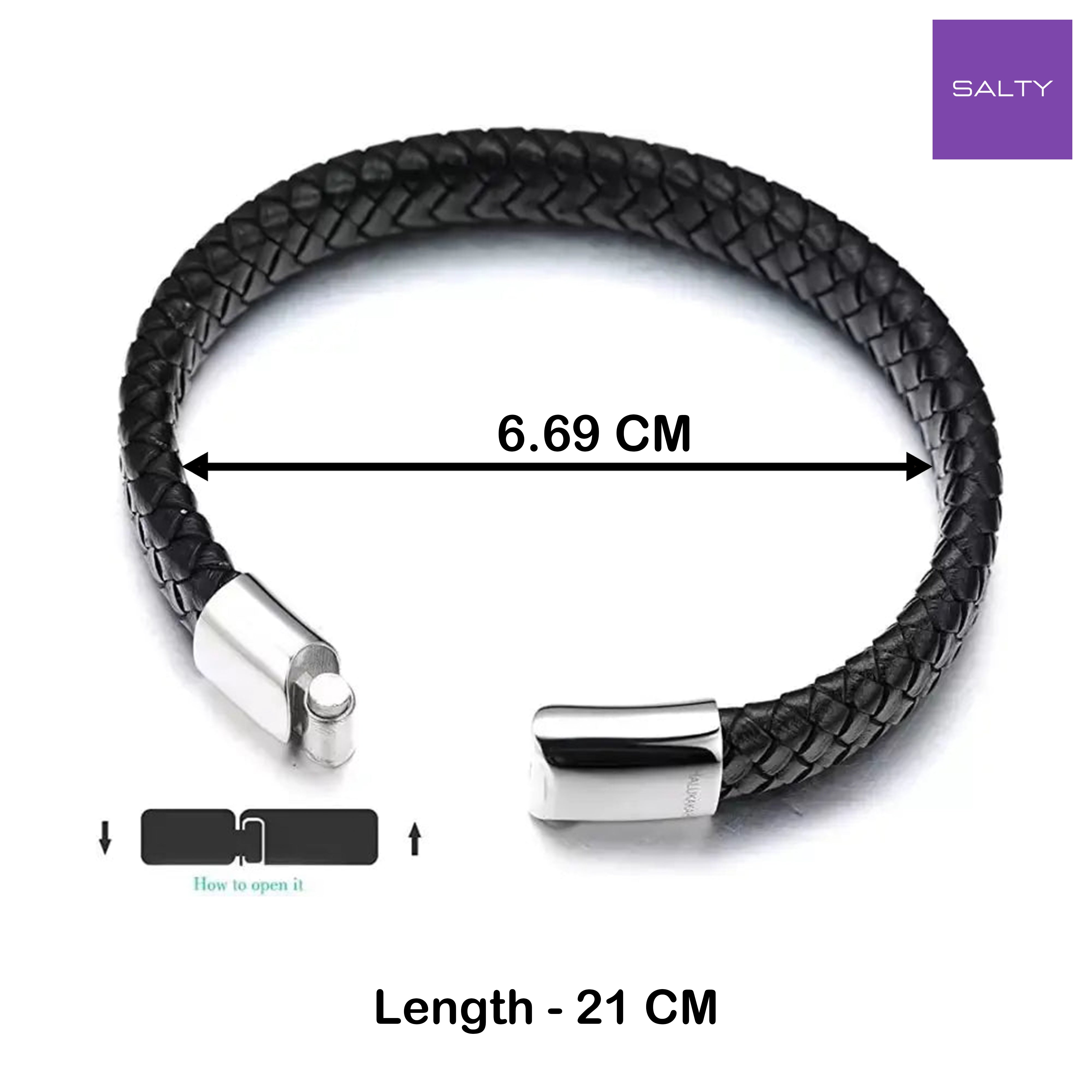 Salty Avrum Black Leather Bracelet