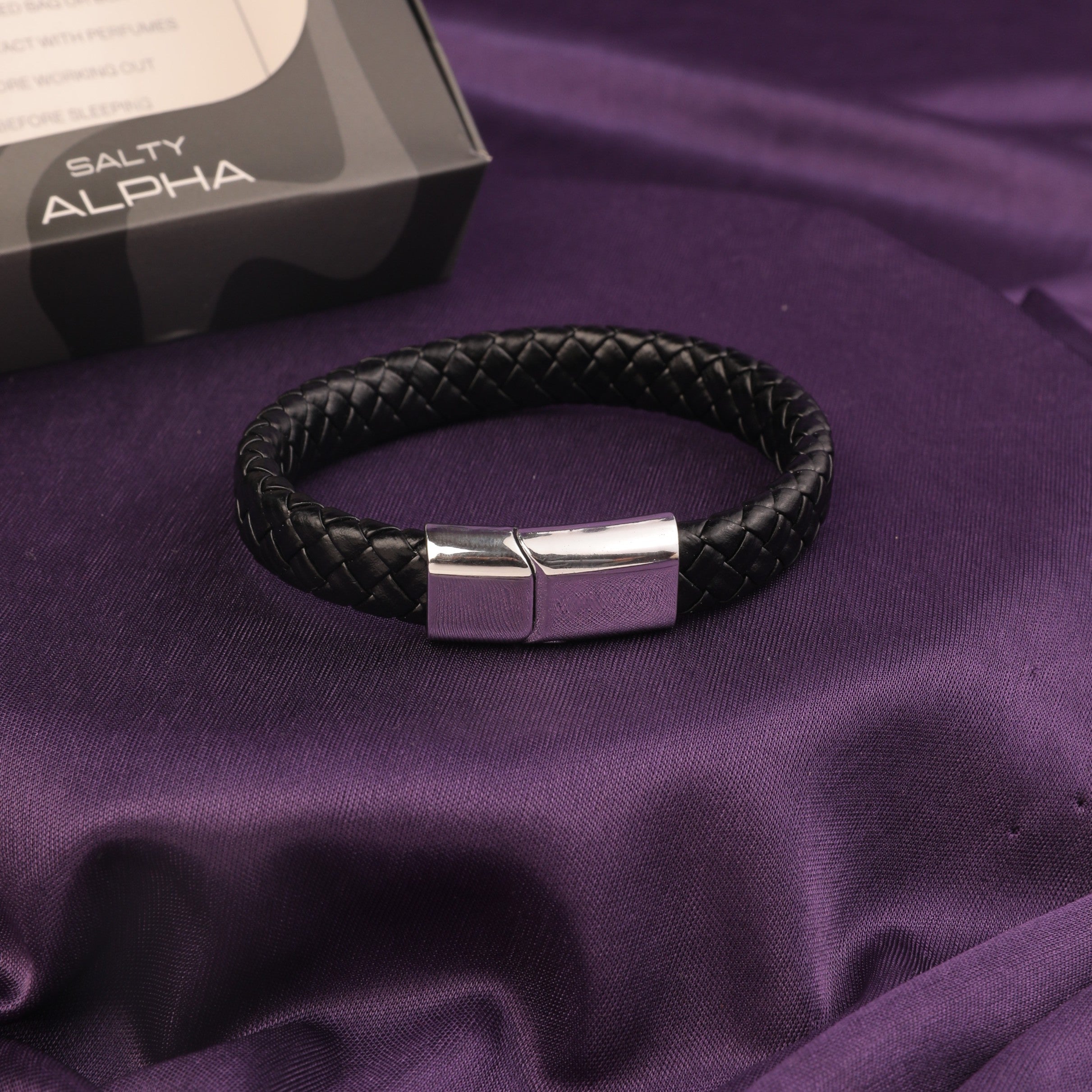 Salty Avrum Black Leather Bracelet