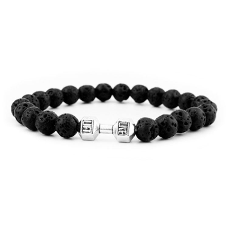 Salty Strength Beaded Stone Band - Silver