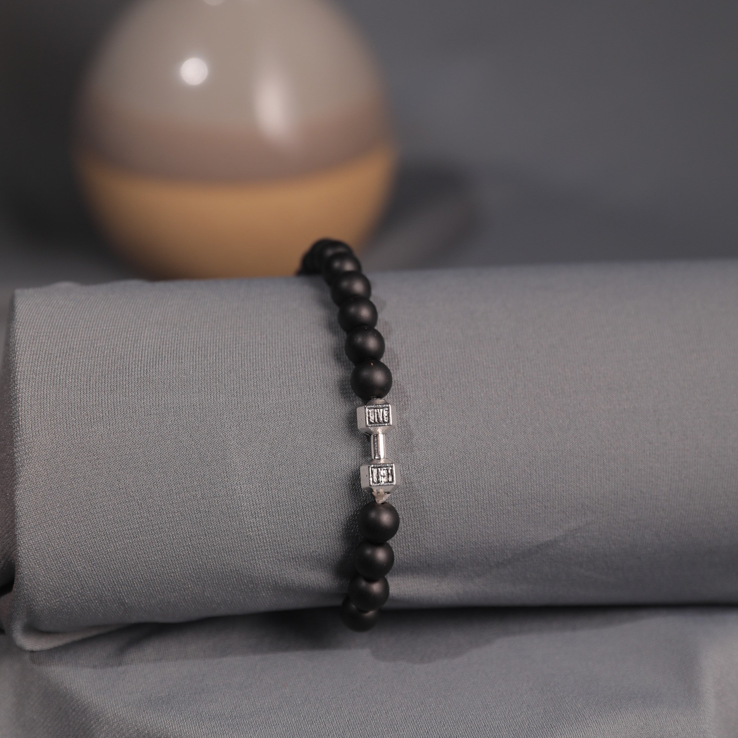 Salty Strength Beaded Stone Band - Silver