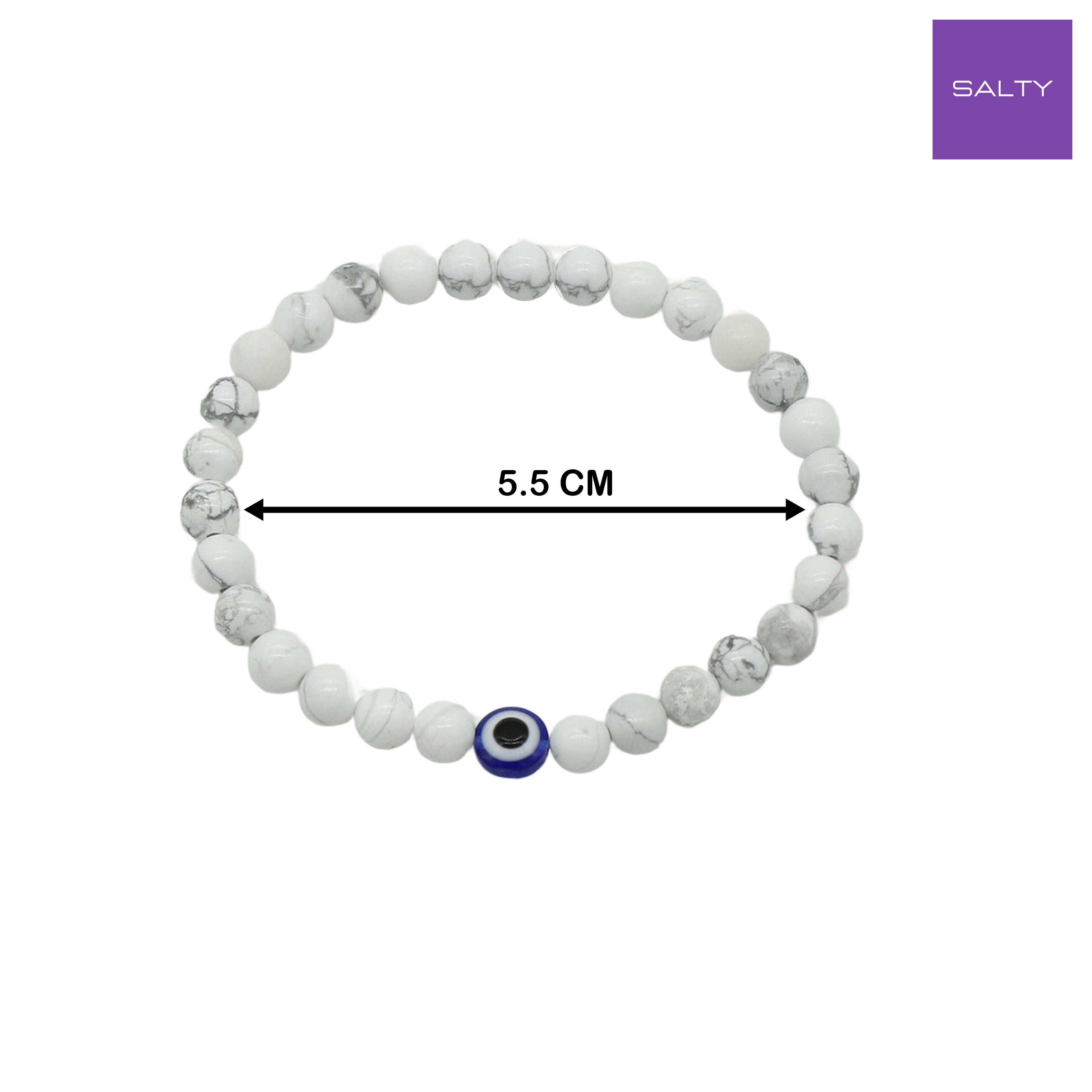 Salty Protective Evil Eye Natural Stone Band