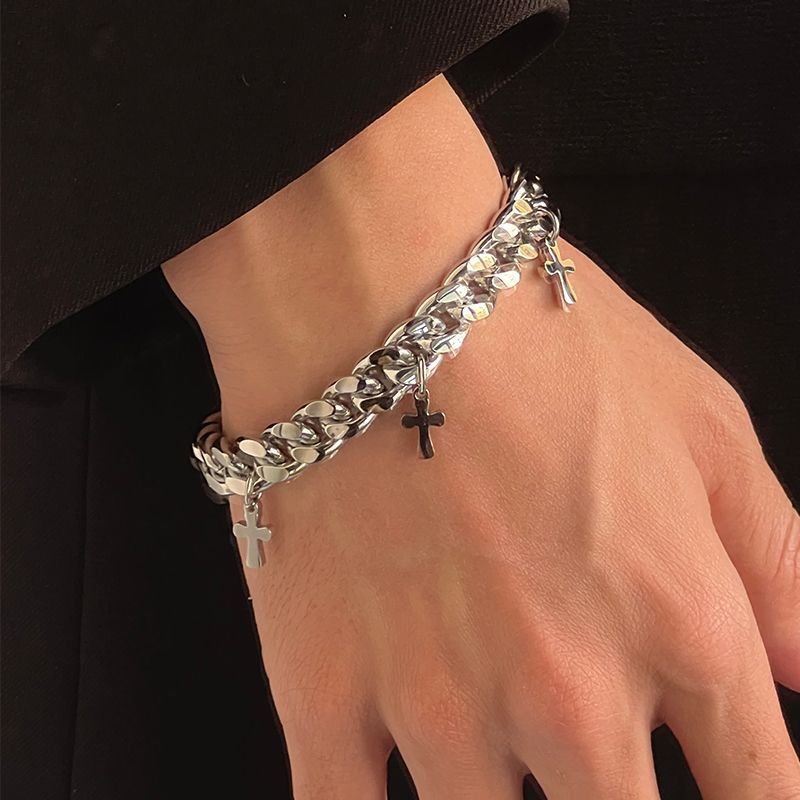 Salty Cross Cubic Link Bracelet