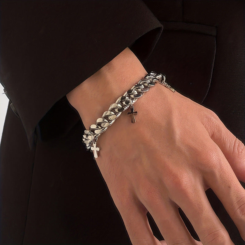 Salty Cross Cubic Link Bracelet