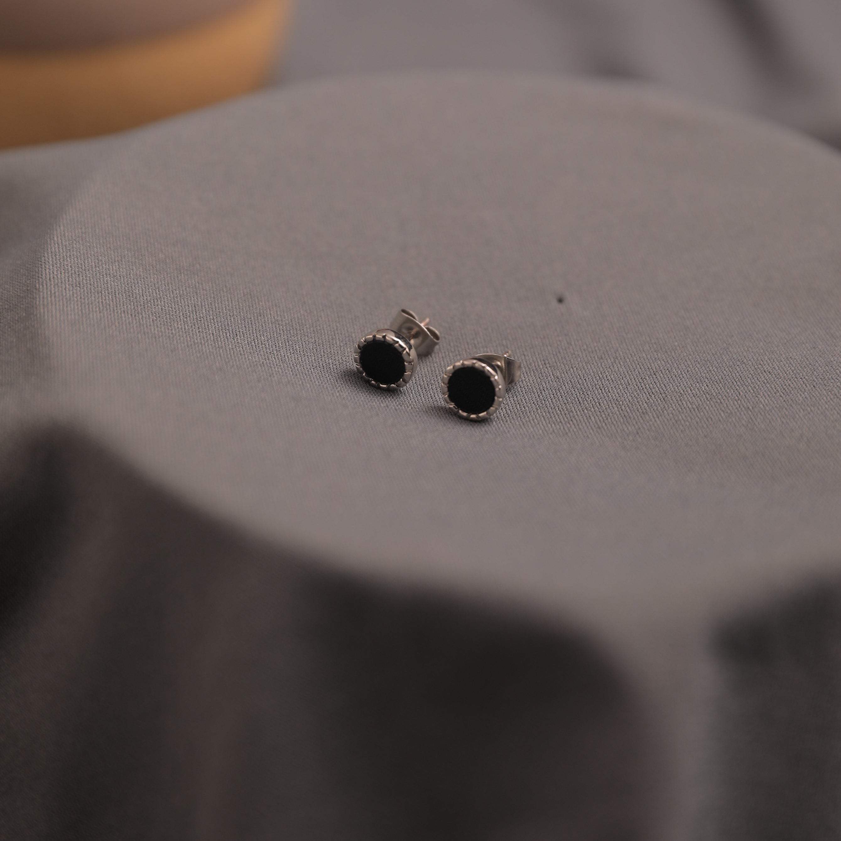 Salty Black Beaten Studs