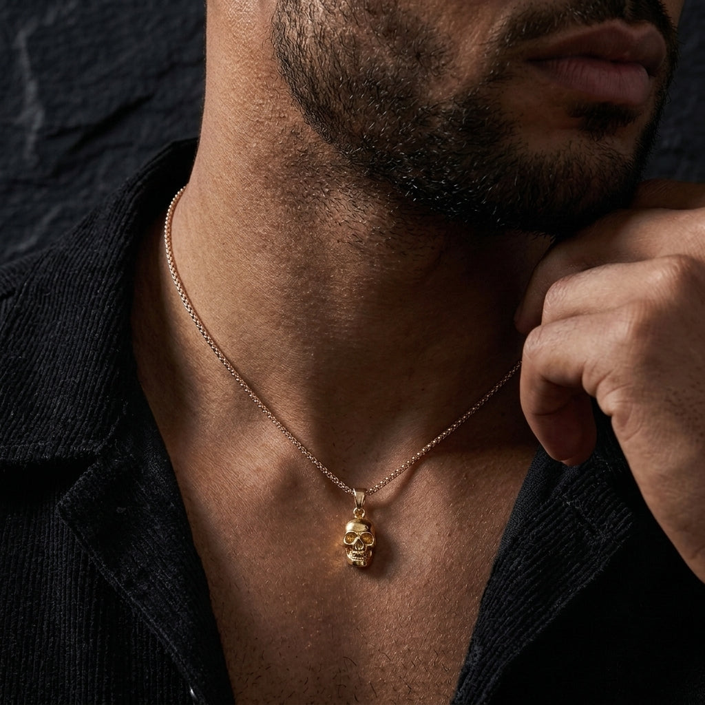 Salty Night King Golden Skull Pendant