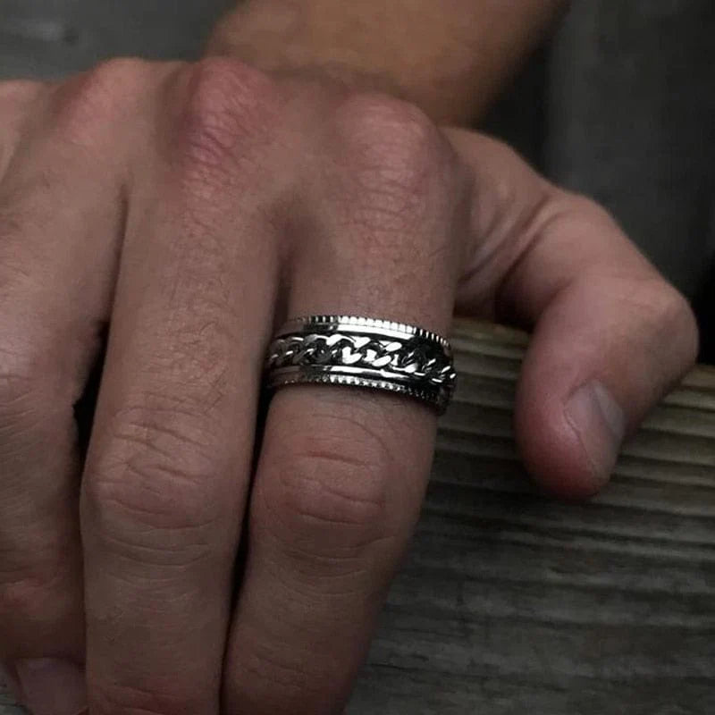 Salty Runic Silver Band