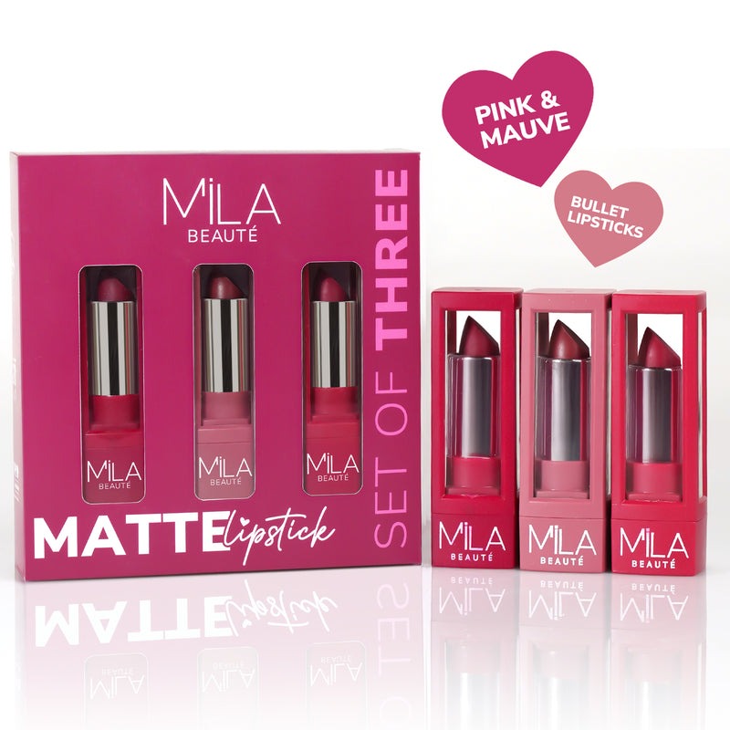 Mila Beaute Matte Lipstick Set of 3 Lipstick