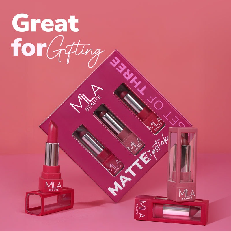 Mila Beaute Matte Lipstick Set of 3 Lipstick