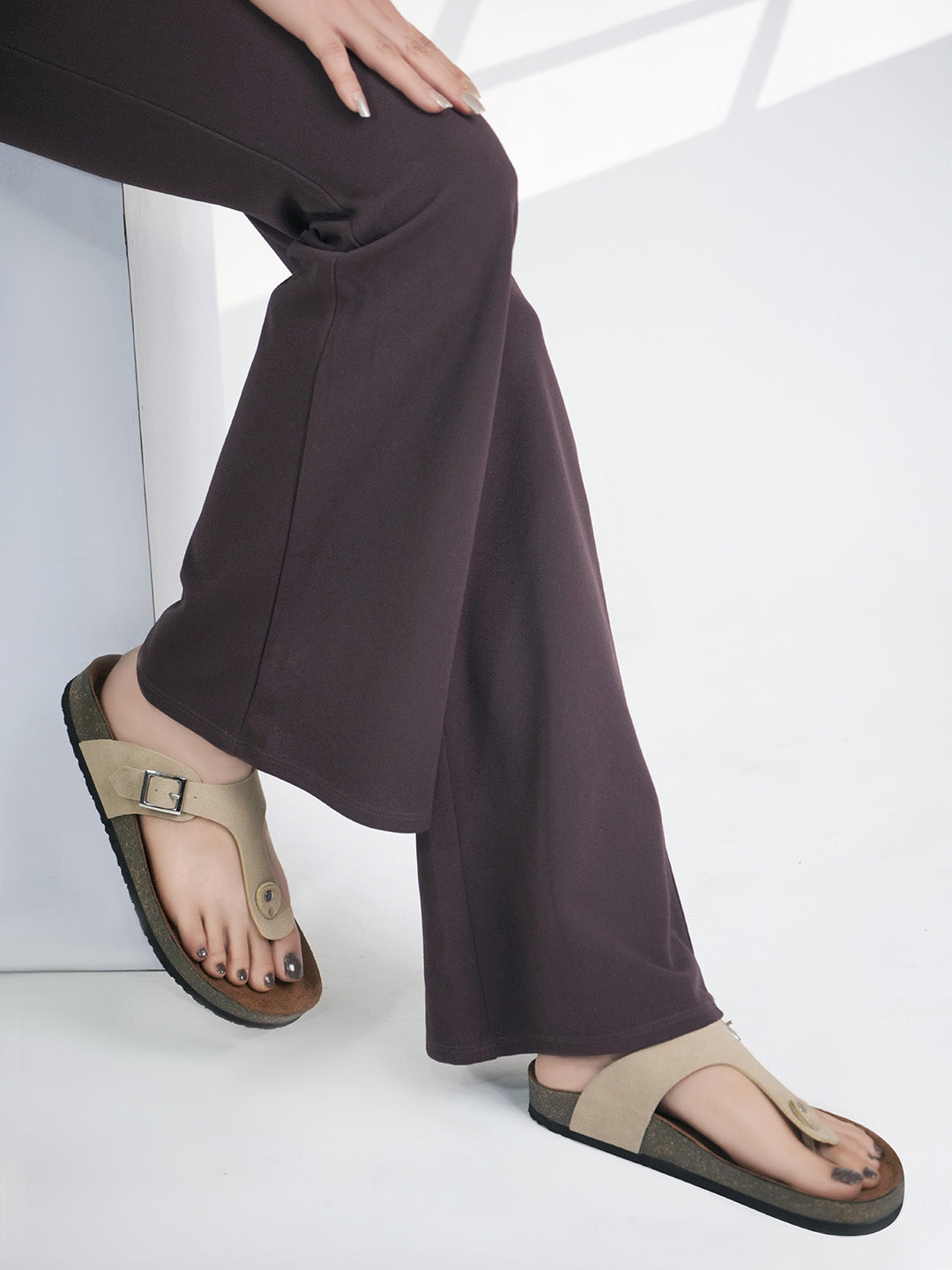LYDC Beige Suede Sandals for Women - Regent - Beige-Suede