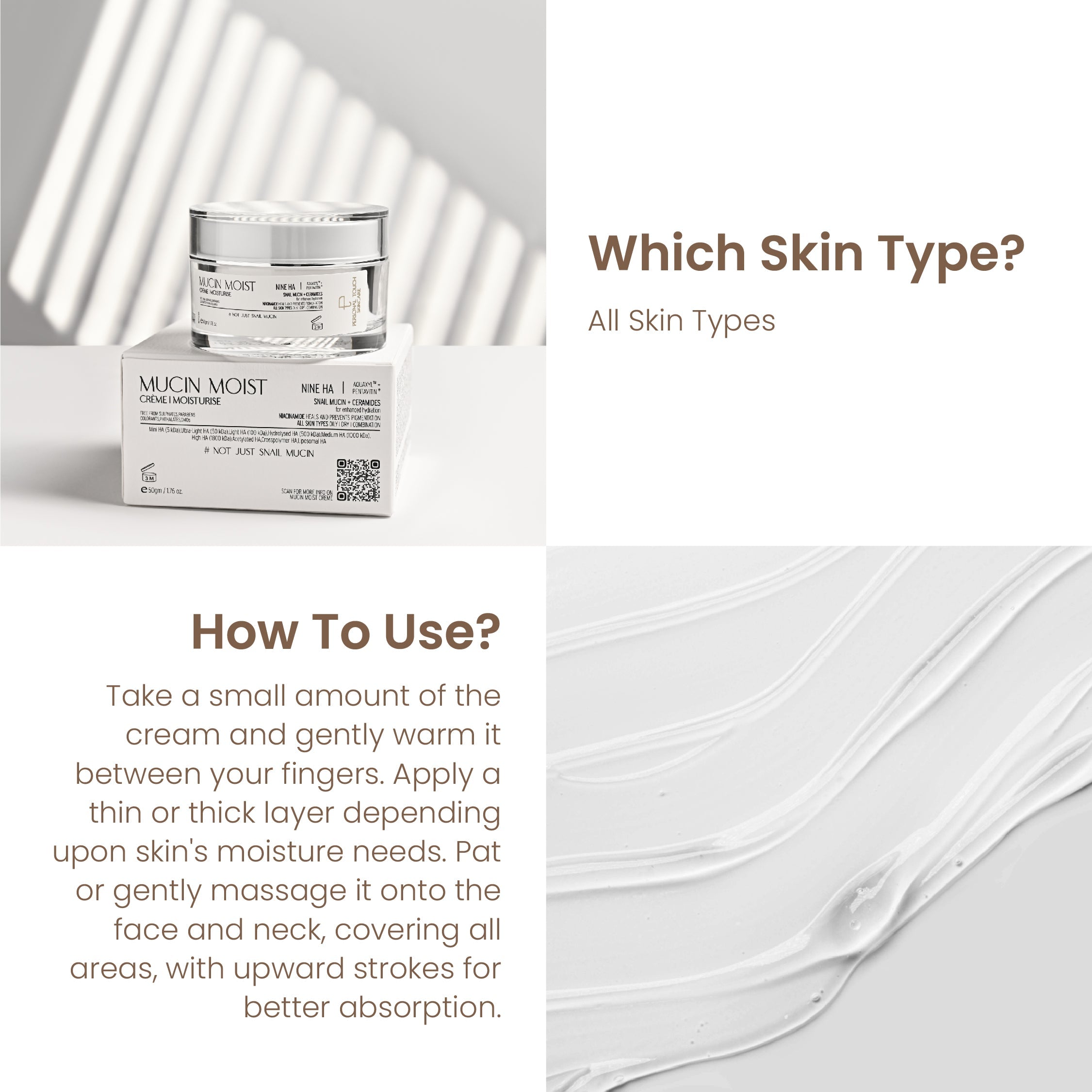 Personal Touch Mucin Creme - All In 1 Snail Mucin Creme Gel 50g